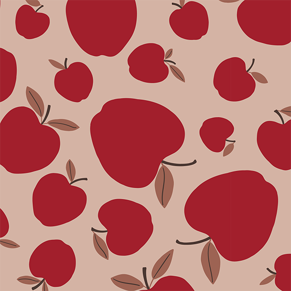 Bio Stoff  - Großer Winterapfel rot