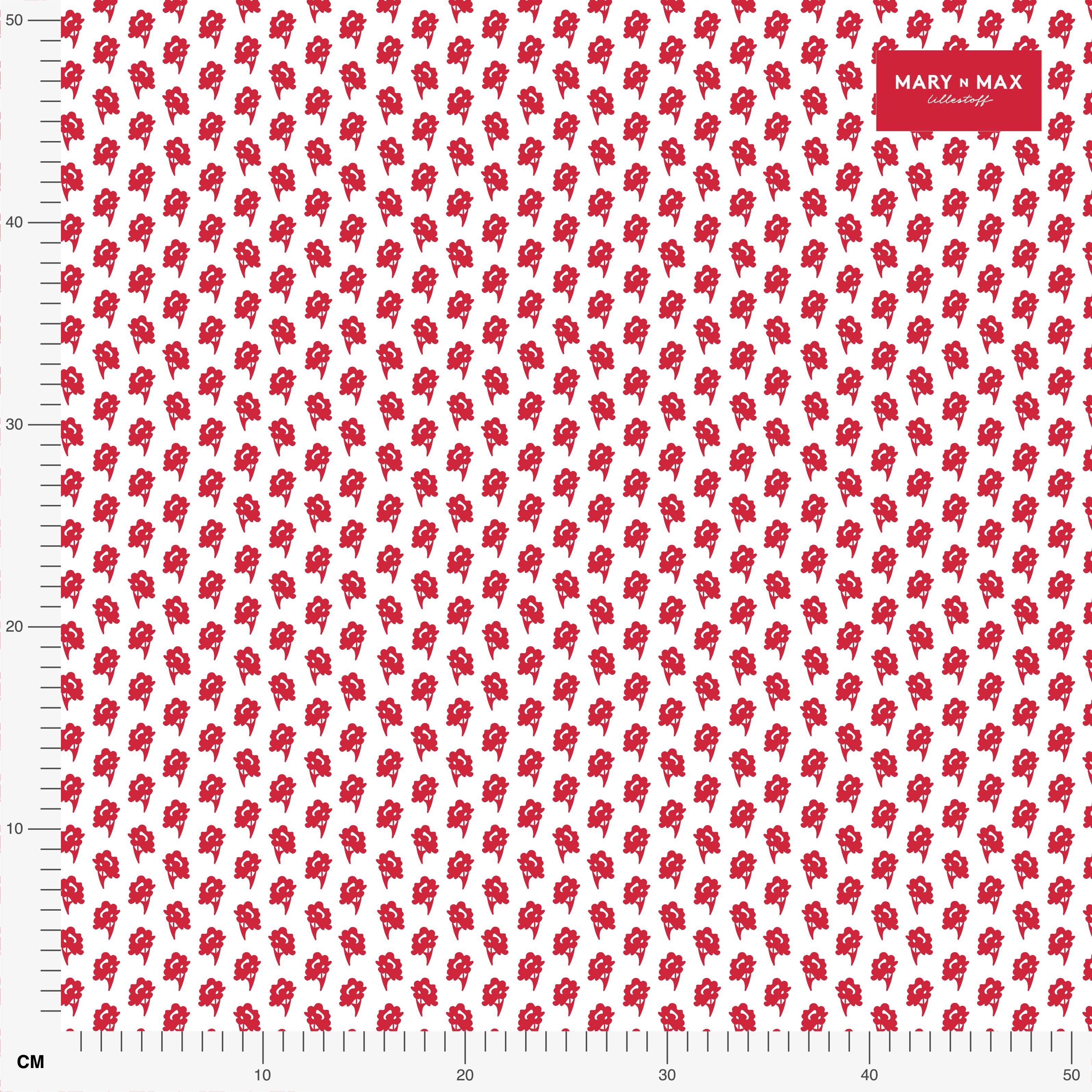 Bio Stoff - Frühjahresblumen rot