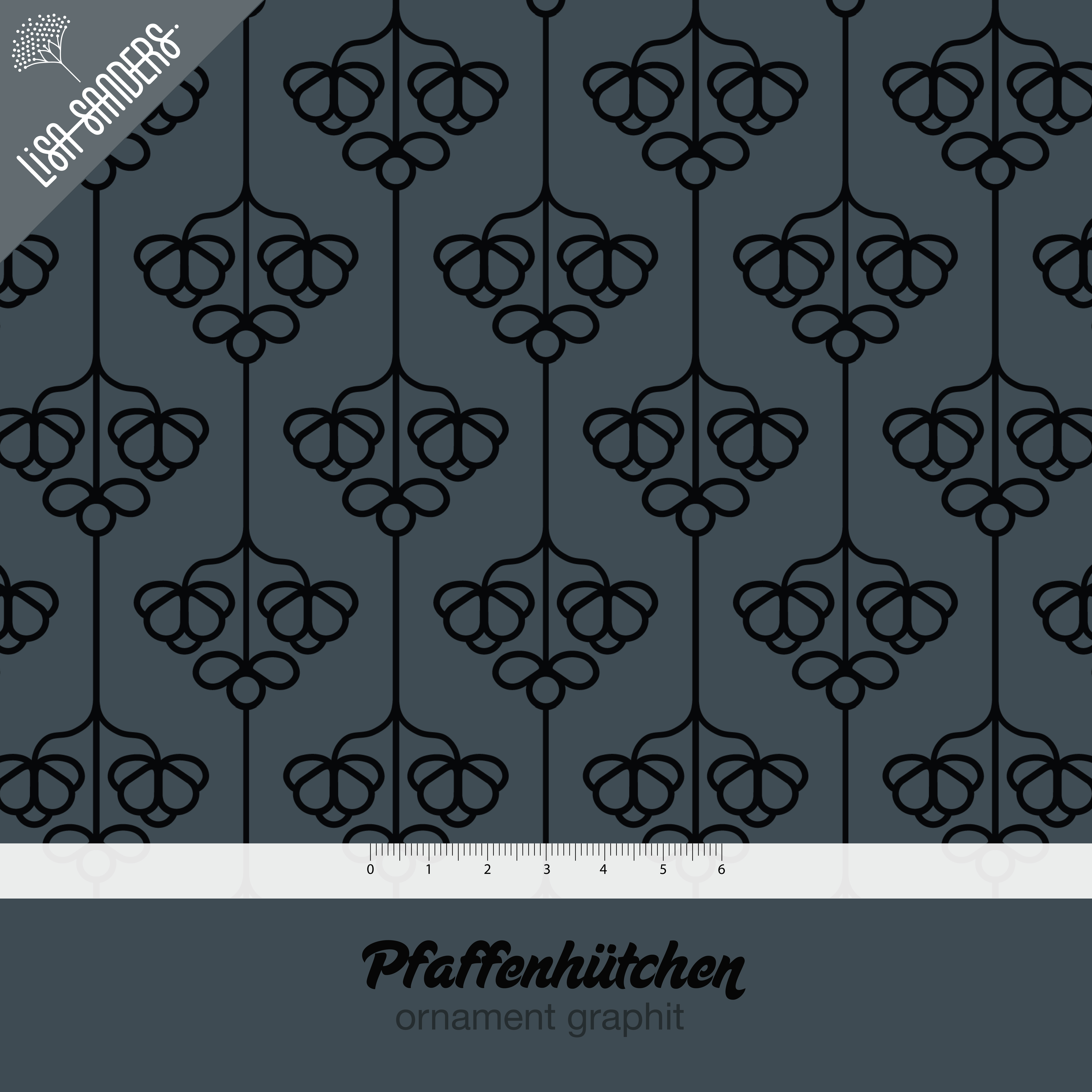 Bio Stoff - Pfaffenhuetchen Ornament Graphit von Lisa Sanders in grau Bio Stoff - Pfaffenhuetchen Ornament Graphit von Lisa Sanders in grau
