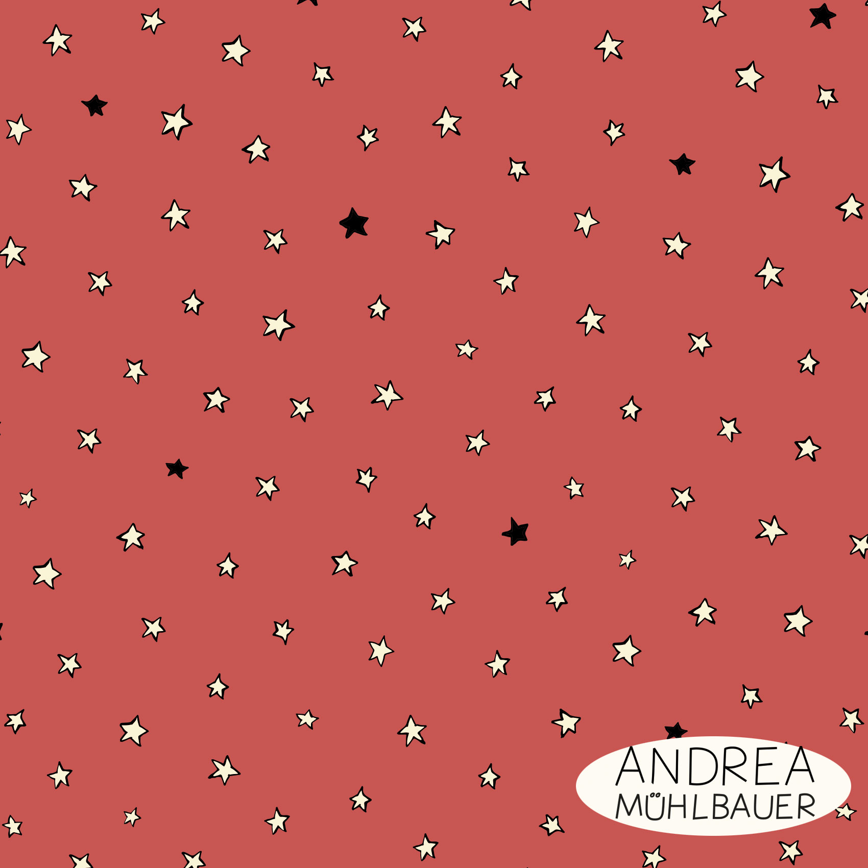 Bio Webware Stoff - Sternennacht Rot - AndreaMuehlbauer, Sterne, rot, 100% Bio-Baumwolle Bio Webware Stoff - Sternennacht Rot - AndreaMuehlbauer, Sterne, rot, 100% Bio-Baumwolle