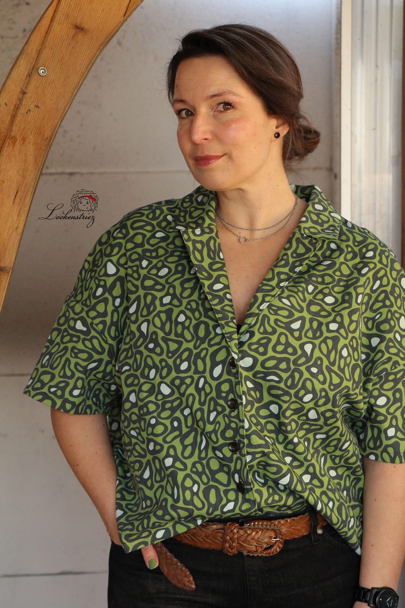 Bio Webware Stoff  - Fantasy Animal Print Grün - AndreaMuehlbauer, grün, Tierfellmuster, 100% Bio-Baumwolle