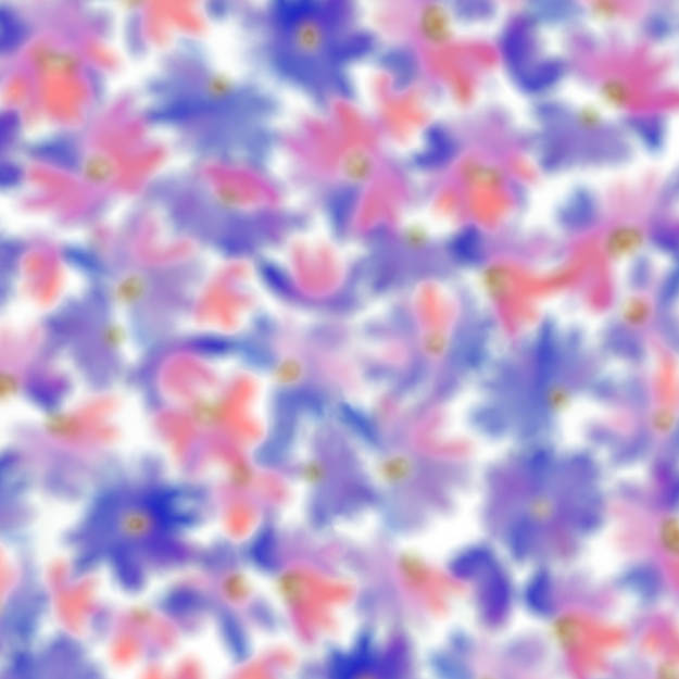 Bio Stoff - Blurry Flowers blue - Kristin Tessen