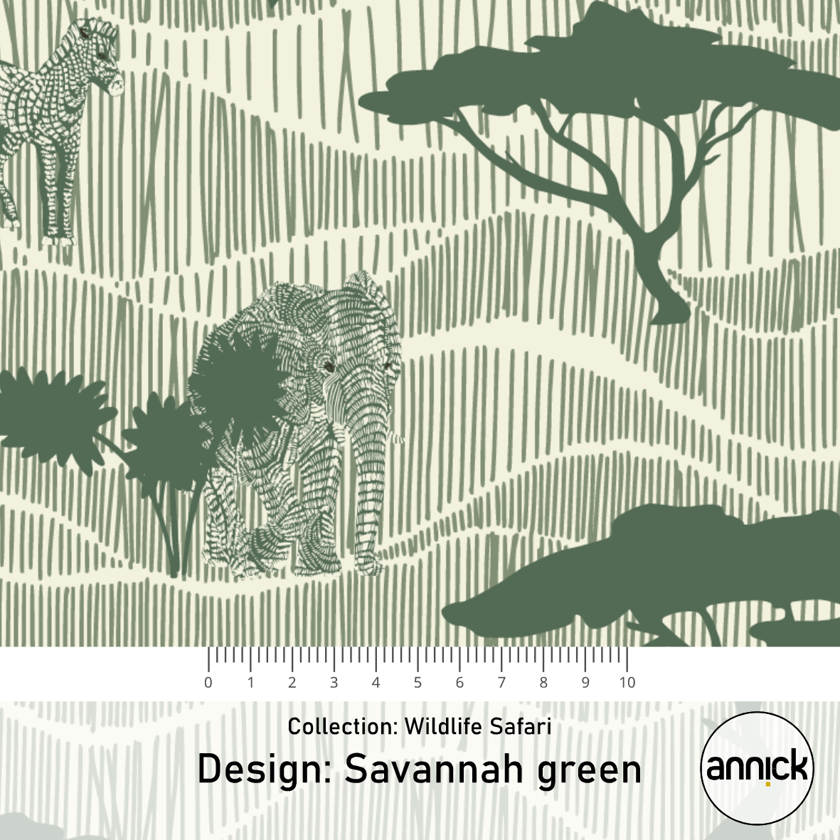 Bio Webware Stoff - Wildlife Safari Savannah - Annick, grün, Natur, Bäume & Palmen, 100% Bio-Baumwolle Bio Webware Stoff - Wildlife Safari Savannah - Annick, grün, Natur, Bäume & Palmen, 100% Bio-Baumwolle