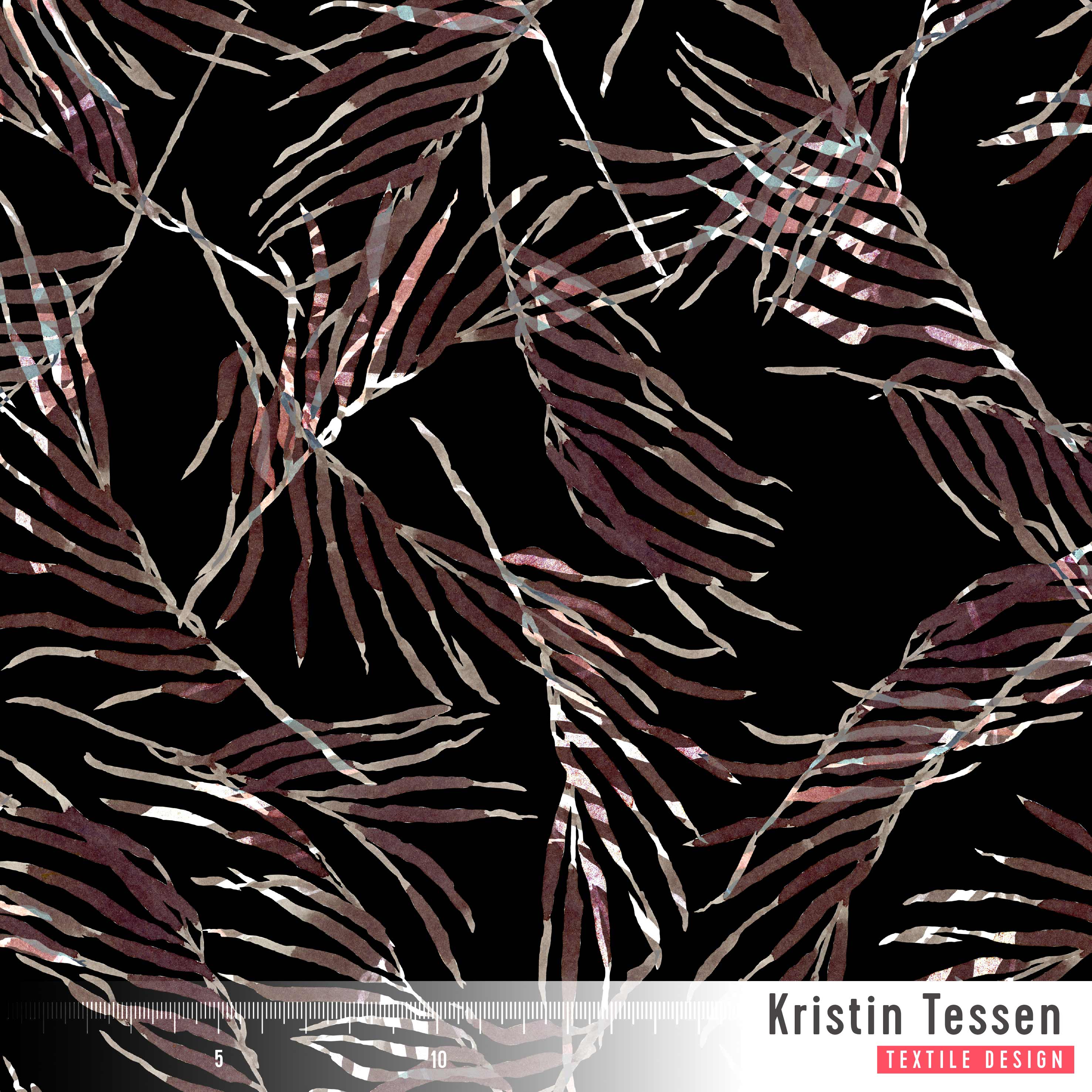 Bio Stoff - Palmen Schwarz von Kristin Tessen in schwarz