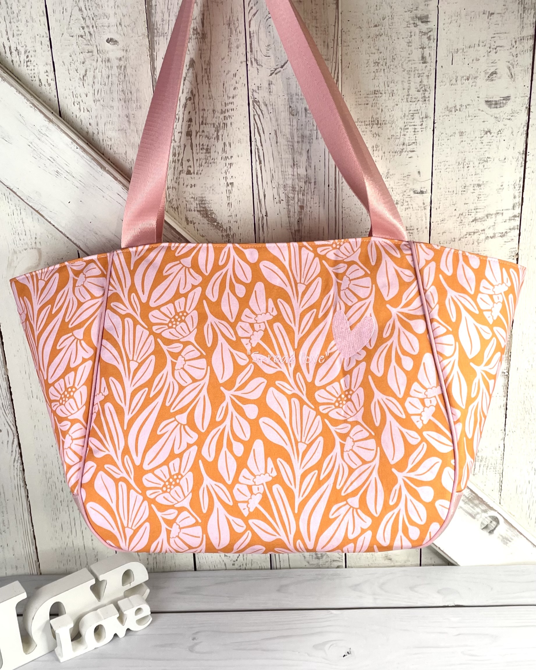Bio Stoff - Minimalist Vibes Florals Orange von Sanne Paul in orange