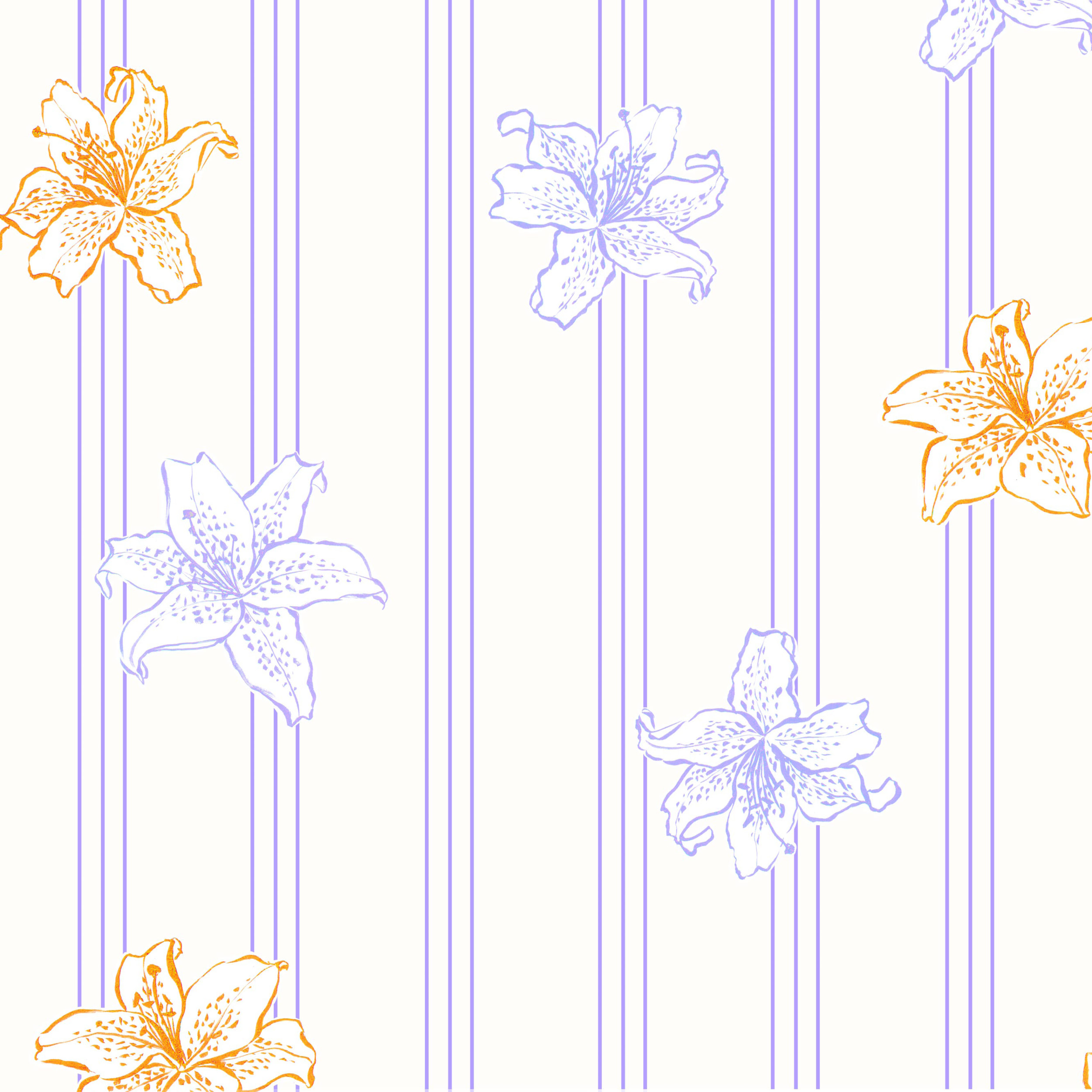 Bio Stoff - Lilien Streifen