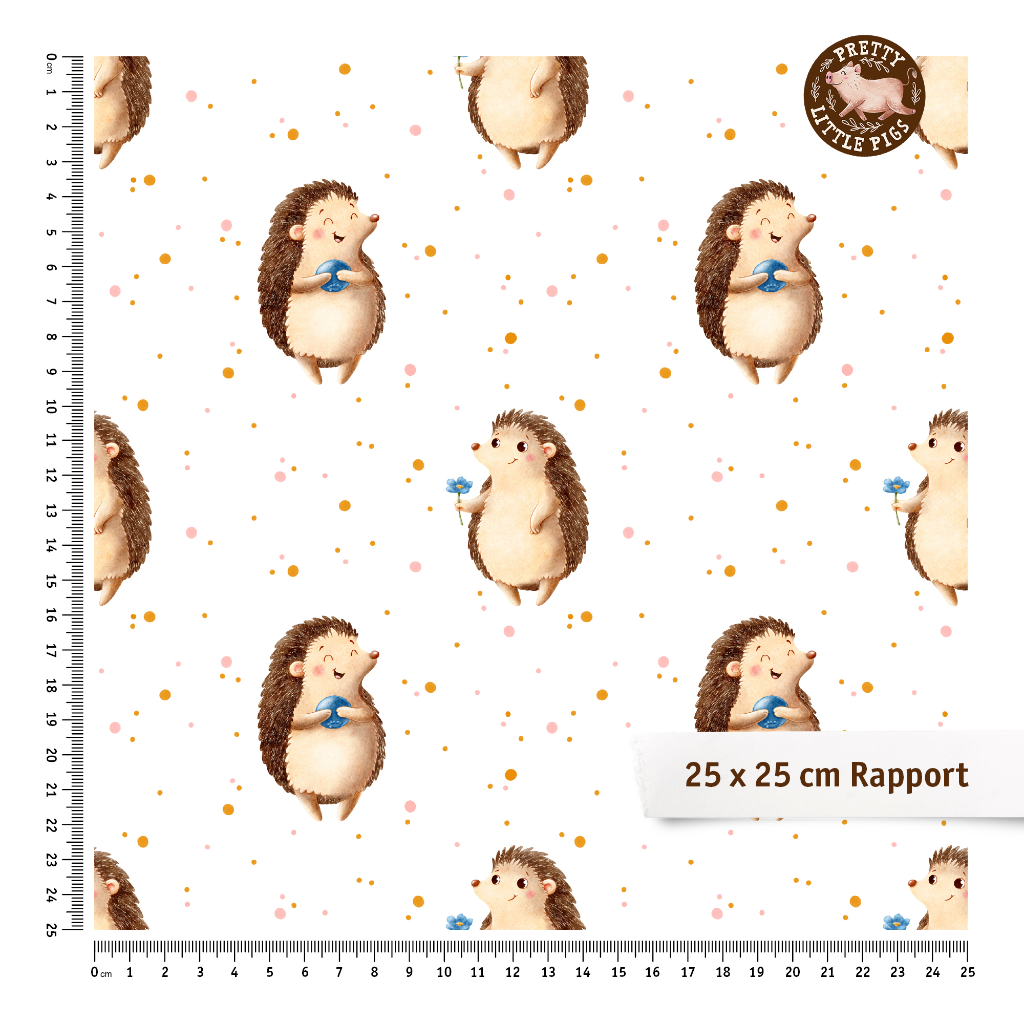 Bio Stoff - Blaubeerigel Punkte weiß