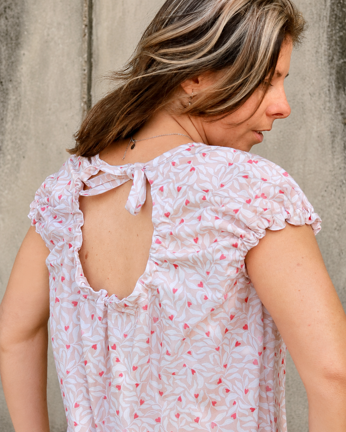 Organic fabric  - Küstenatelier Herzblumen beige