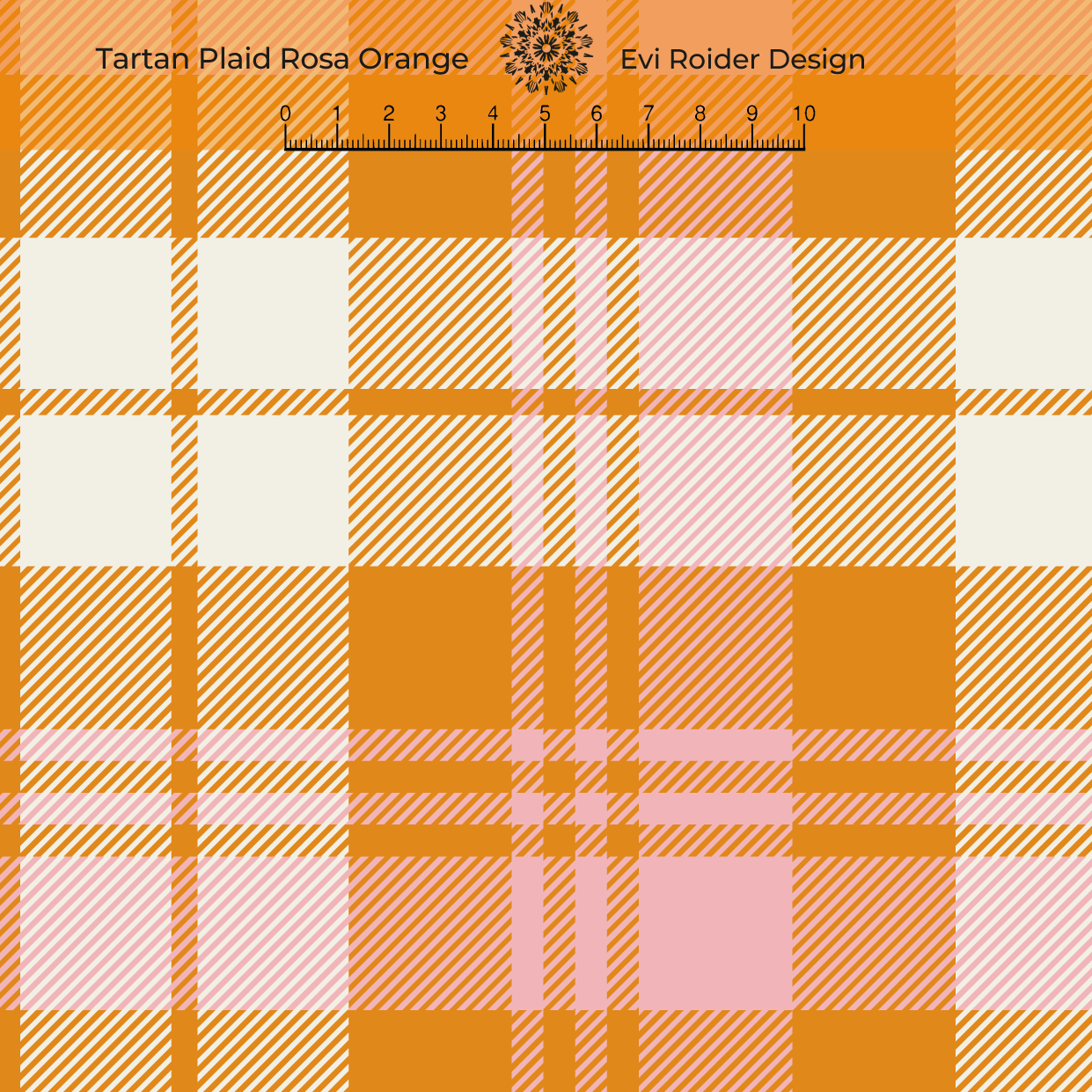 Bio Stoff - Tartan Plaid Rosa Orange von Evi Roider in orange Bio Stoff - Tartan Plaid Rosa Orange von Evi Roider in orange