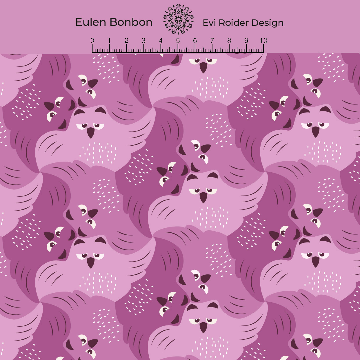 Bio Stoff  -  Eulen Bonbon - EviRoiderDesign, Tiere, lila
