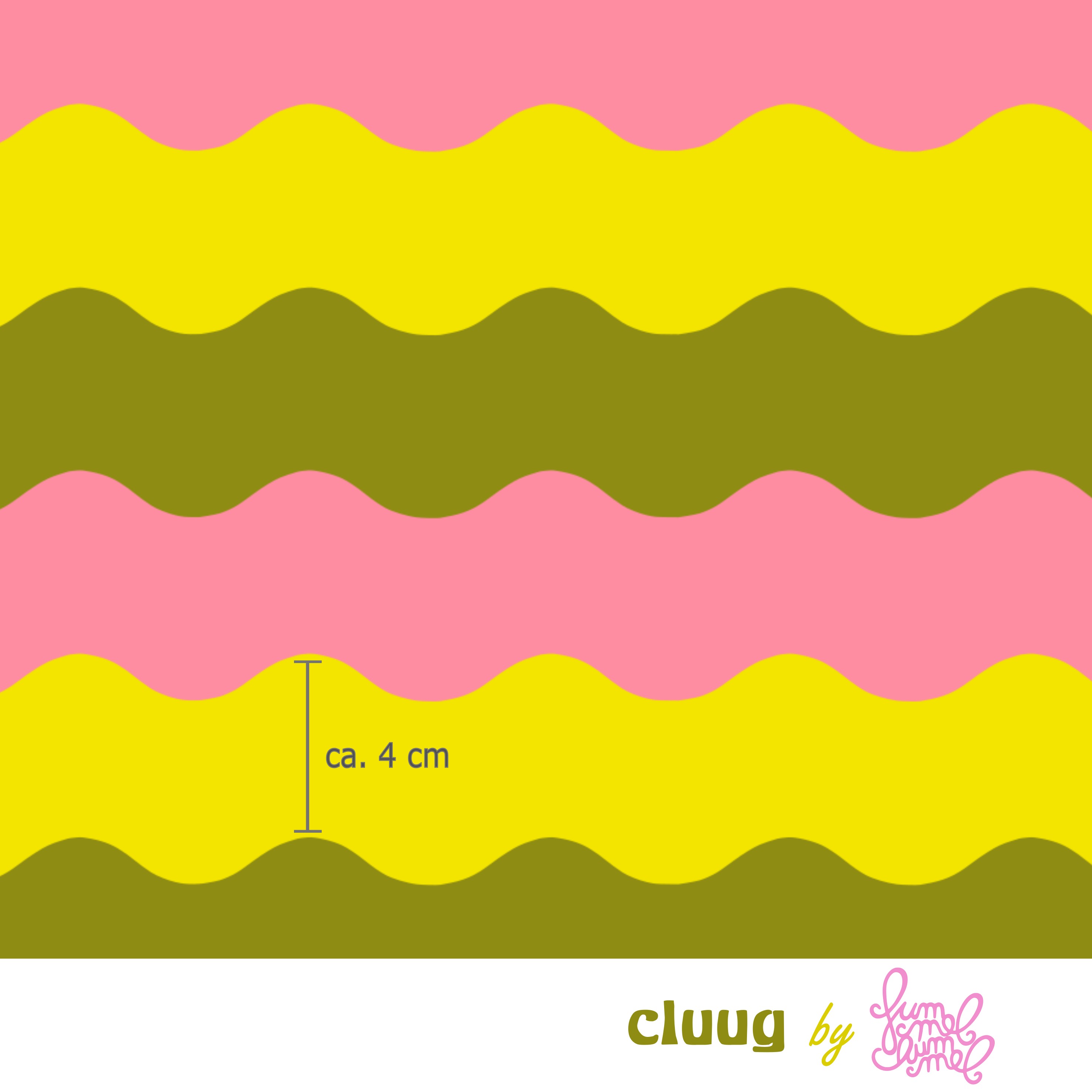Bio Stoff - Cluug Olive Gross von Fummelhummel in pink, gelb, grün
