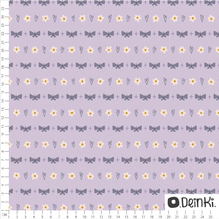 Bio Fabric - Flowers and Bows Lilac by Deinki in lilac