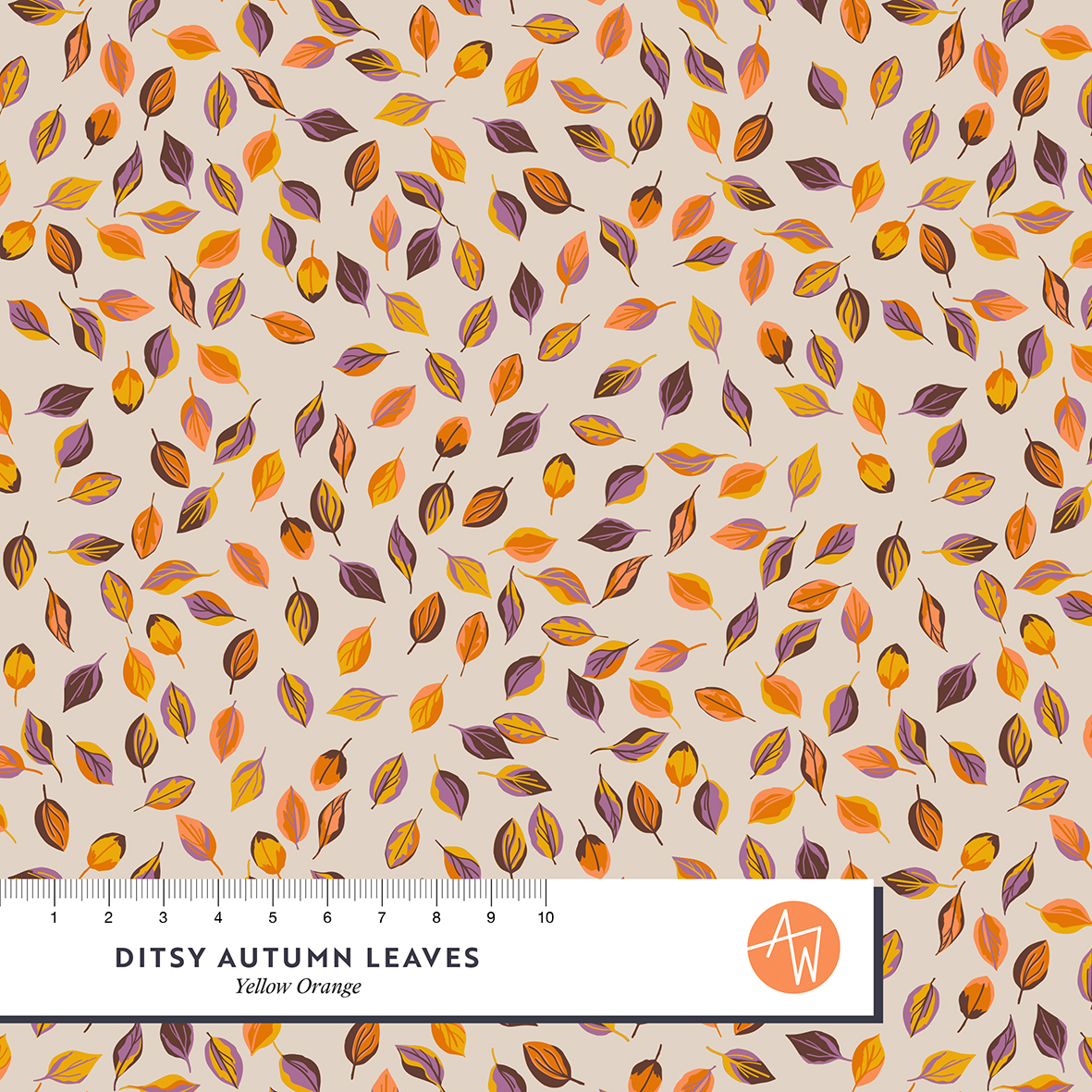 Bio Summersweat Stoff - Ditsy Autumn Leaves Yellow Orange - AlexandraWeise, Kariert, beige, Herbst, Breite 150 cm Bio Summersweat Stoff - Ditsy Autumn Leaves Yellow Orange - AlexandraWeise, Kariert, beige, Herbst, Breite 150 cm