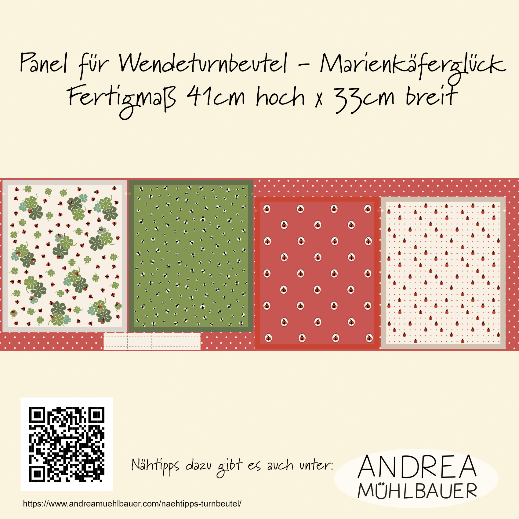 Bio Summersweat Stoff - 50 cm Panel Marienkäfer Wendeturnbeutel - AndreaMuehlbauer, rot, Tiere, Cut & Sew Breite 150 cm Bio Summersweat Stoff - 50 cm Panel Marienkäfer Wendeturnbeutel - AndreaMuehlbauer, rot, Tiere, Cut & Sew Breite 150 cm