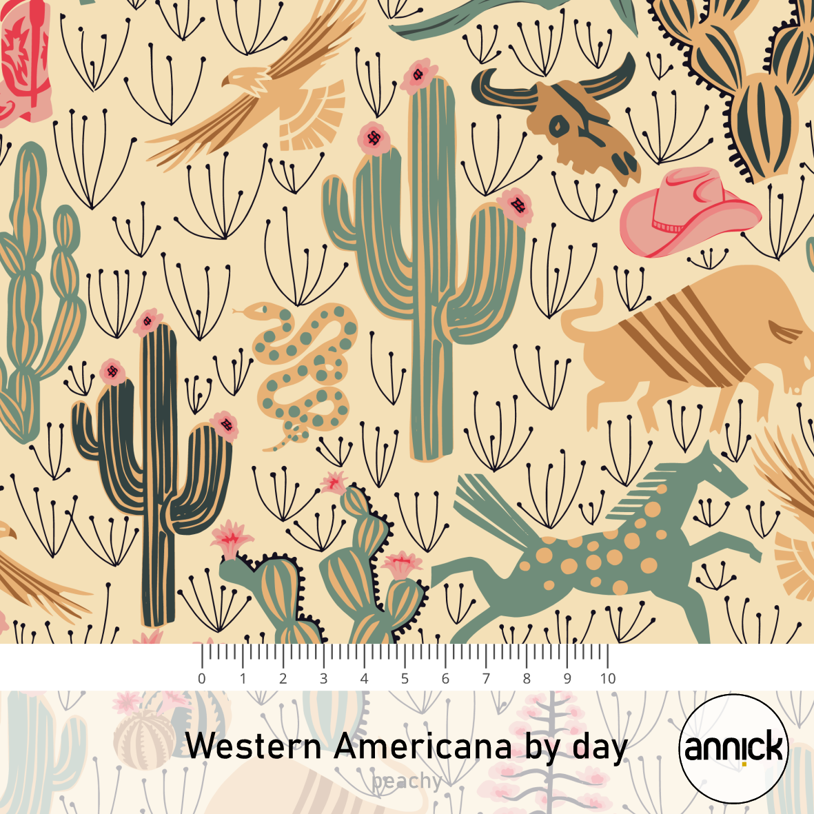 Bio Fabric - Western Americana By Day by Annick in beige
