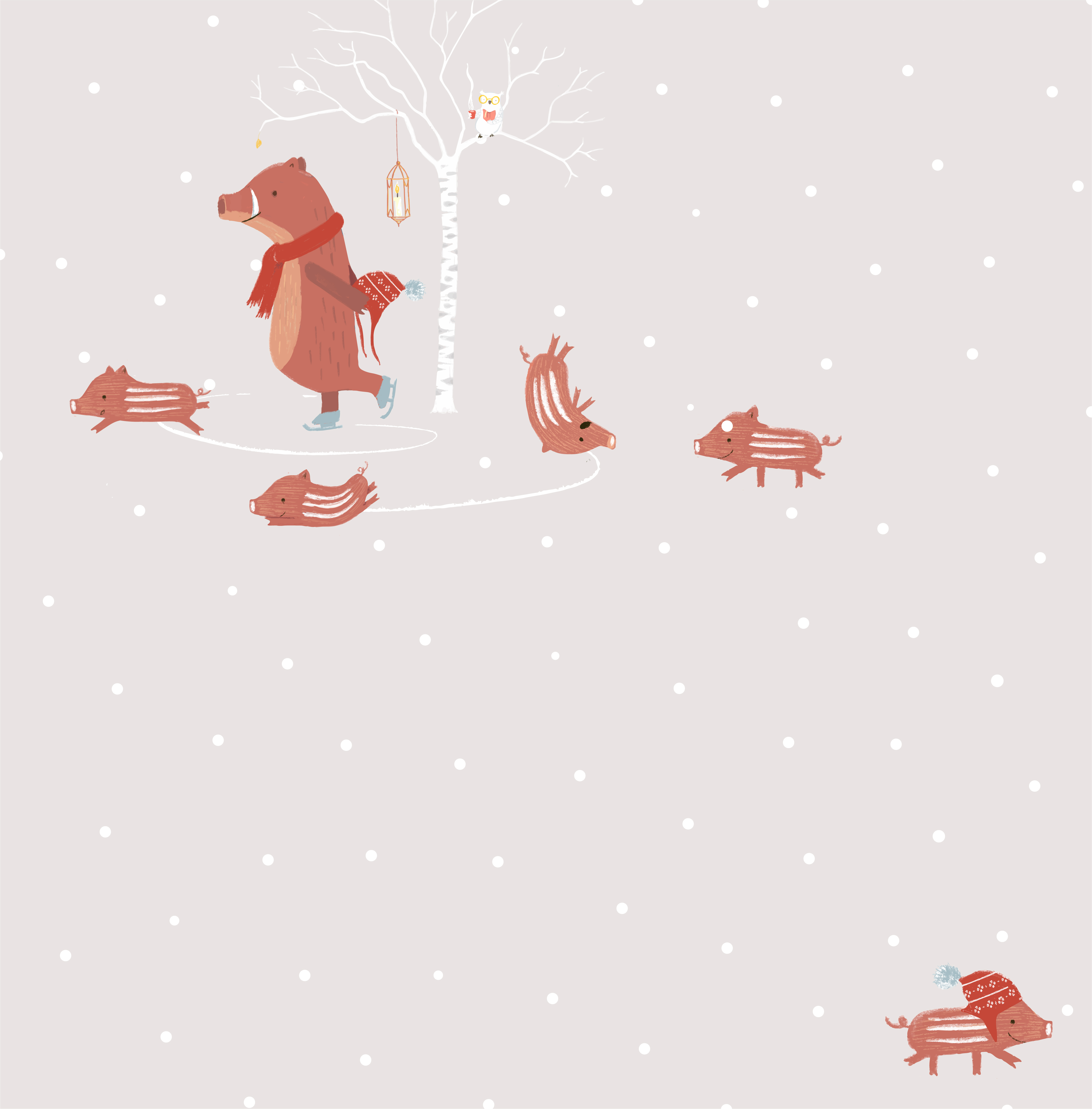 Bio Webware Stoff - Wildschweinwinter Grau - LisaSanders, Natur, Tiere, grau, 100% Bio-Baumwolle Bio Webware Stoff - Wildschweinwinter Grau - LisaSanders, Natur, Tiere, grau, 100% Bio-Baumwolle