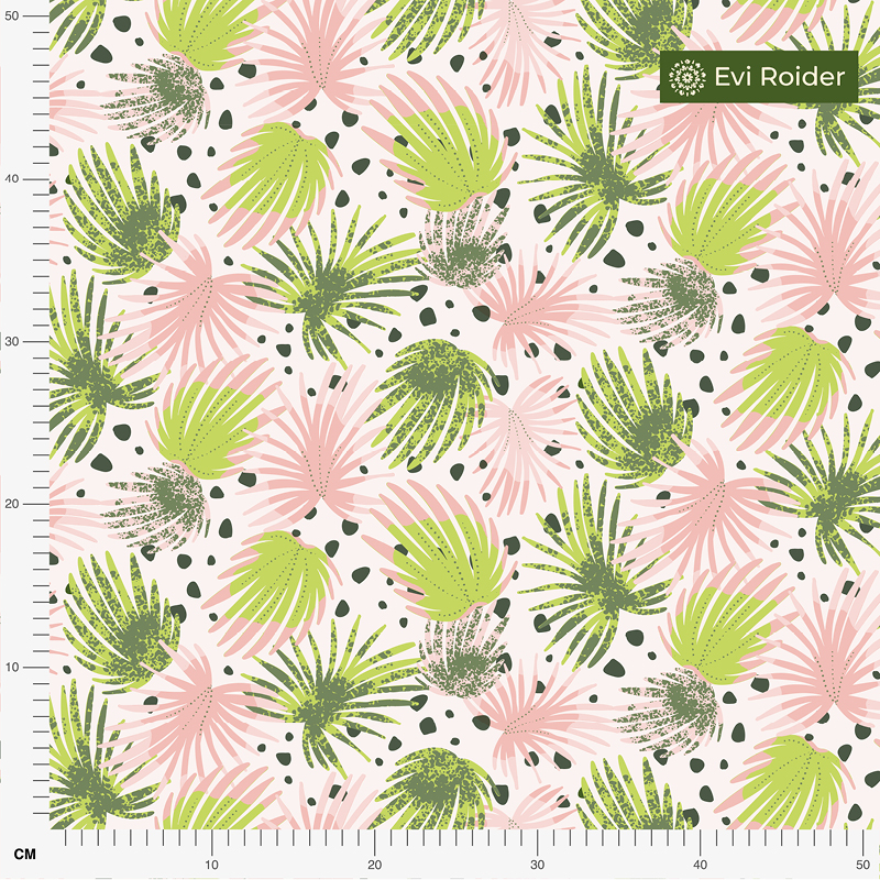 Bio Stoff  - Palmenblatt pastell