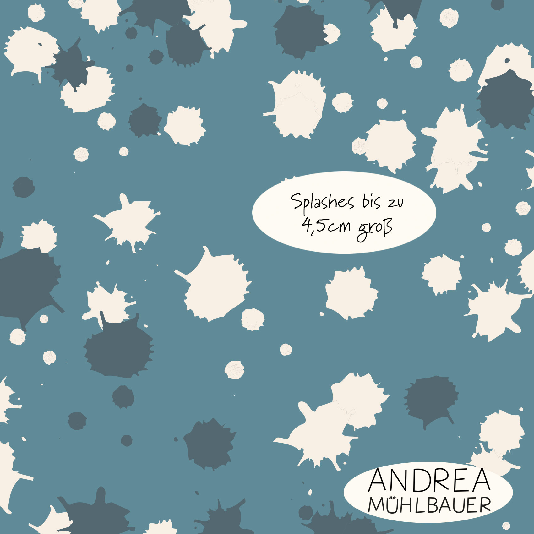Bio Webware Stoff - Watersplash - AndreaMuehlbauer, blau, Abstrakt, Punkte, 100% Bio-Baumwolle Bio Webware Stoff - Watersplash - AndreaMuehlbauer, blau, Abstrakt, Punkte, 100% Bio-Baumwolle