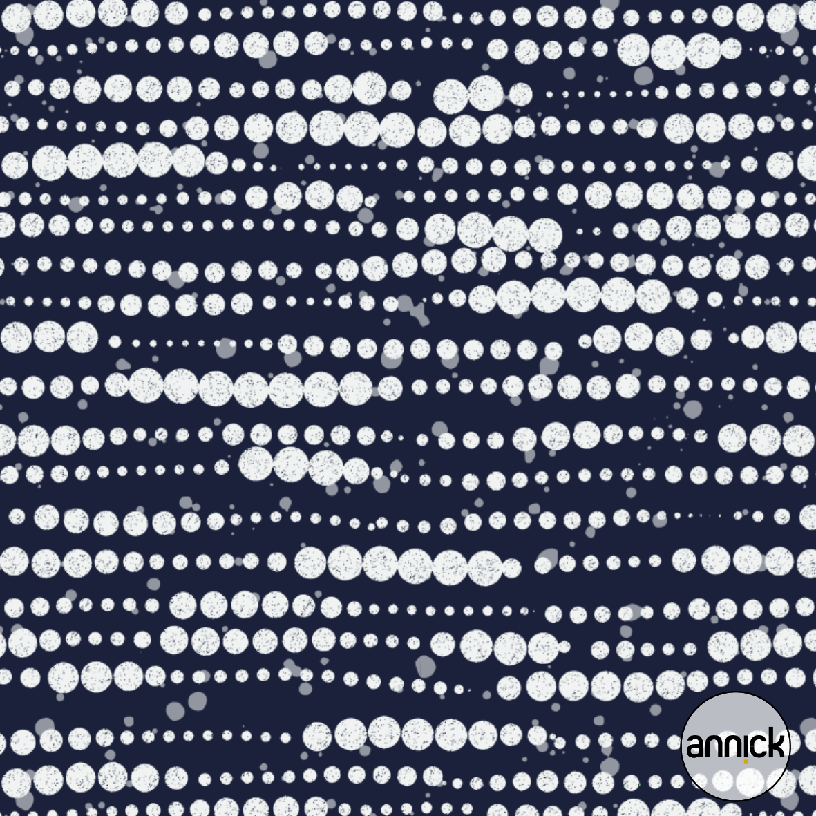 Bio Fabric - Underwater Fantasy Dots - Dark Navy Blue by Annick in blue Bio Fabric - Underwater Fantasy Dots - Dark Navy Blue by Annick in blue
