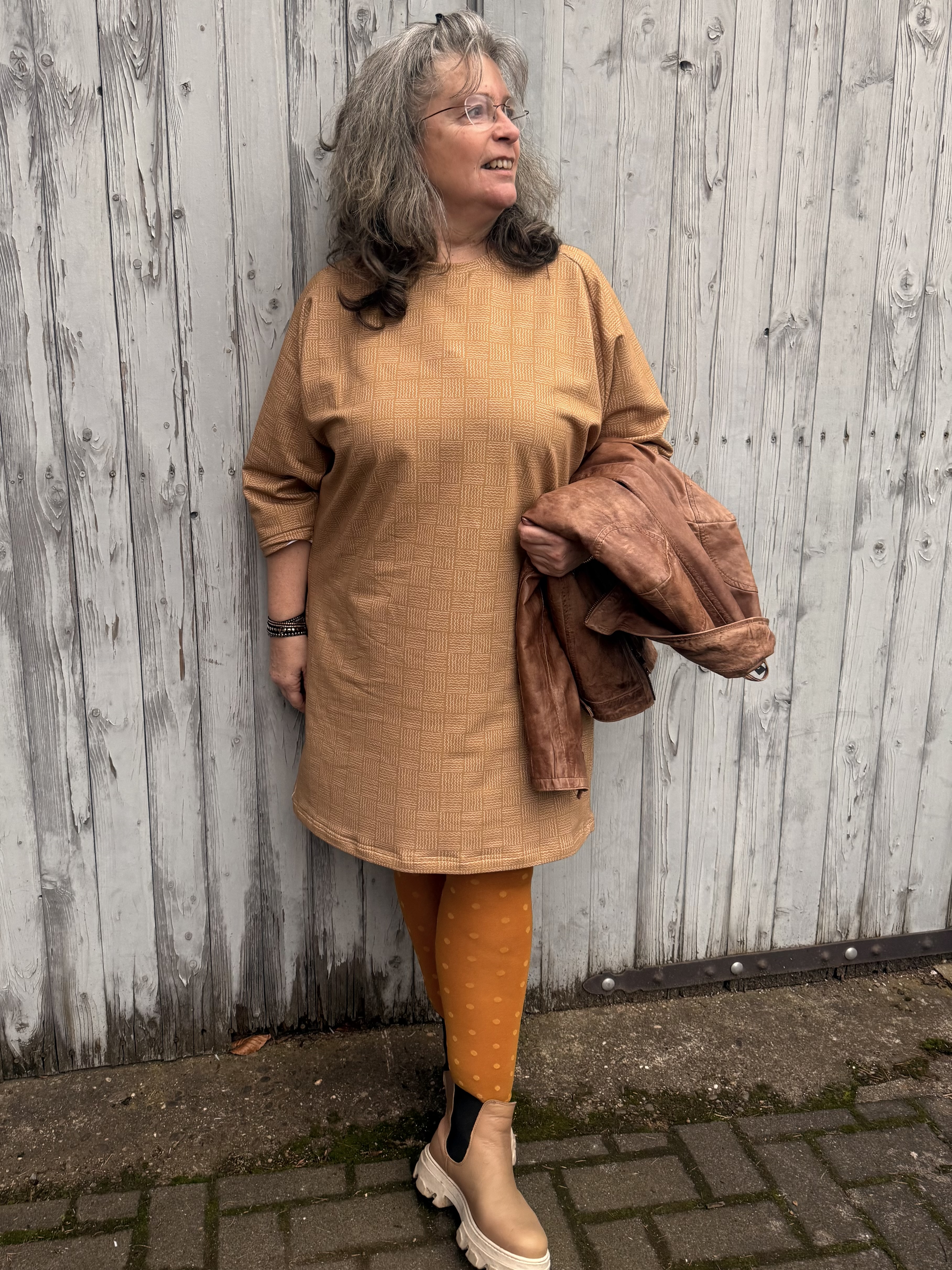 Organic Fabric - Patchwork mustard