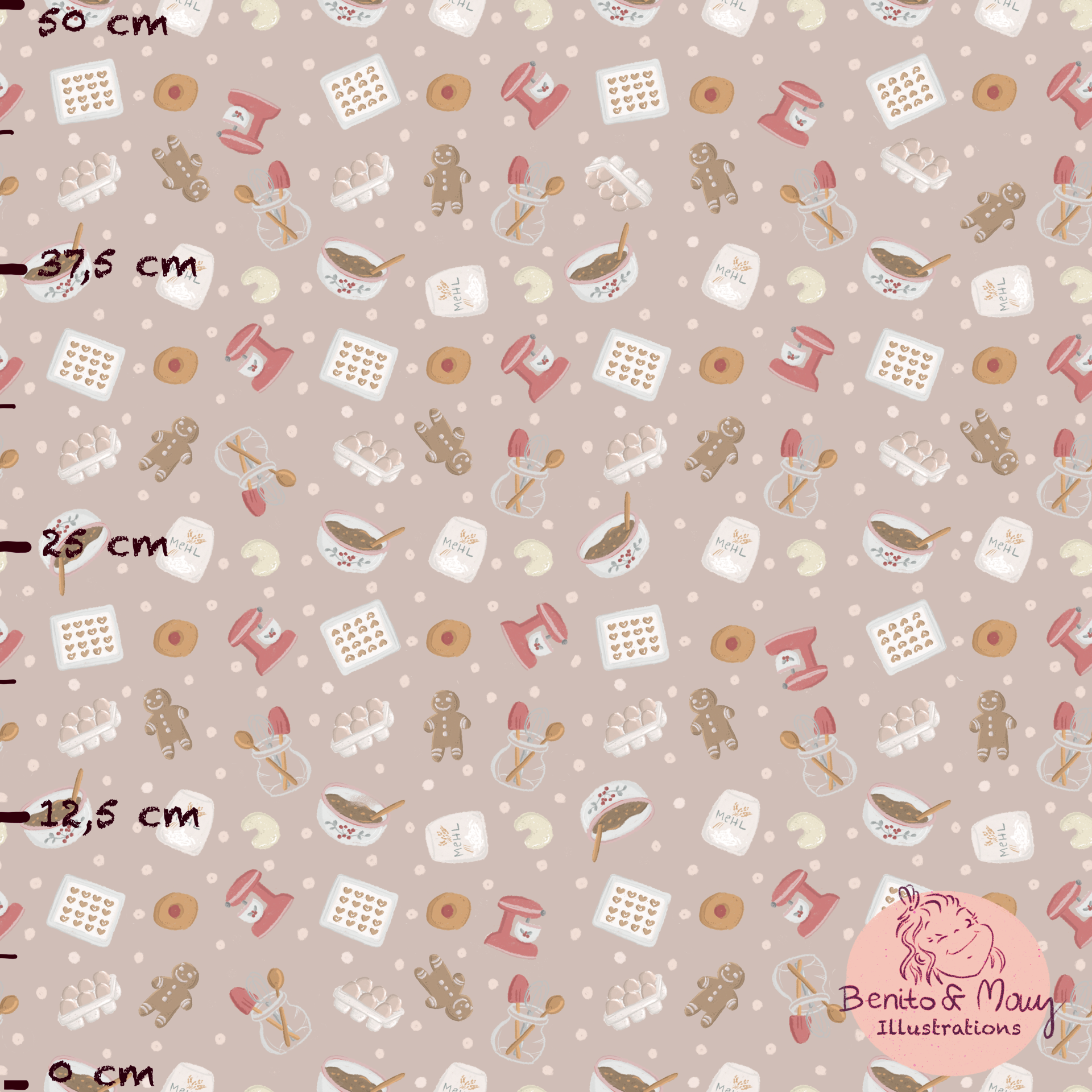 Bio Fabric - Baking Joy pink