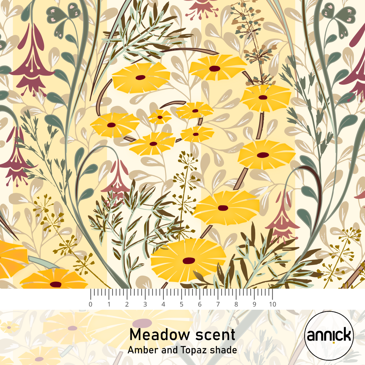 Bio Stoff - Meadow Scent Amber And Topaz von Annick in gelb