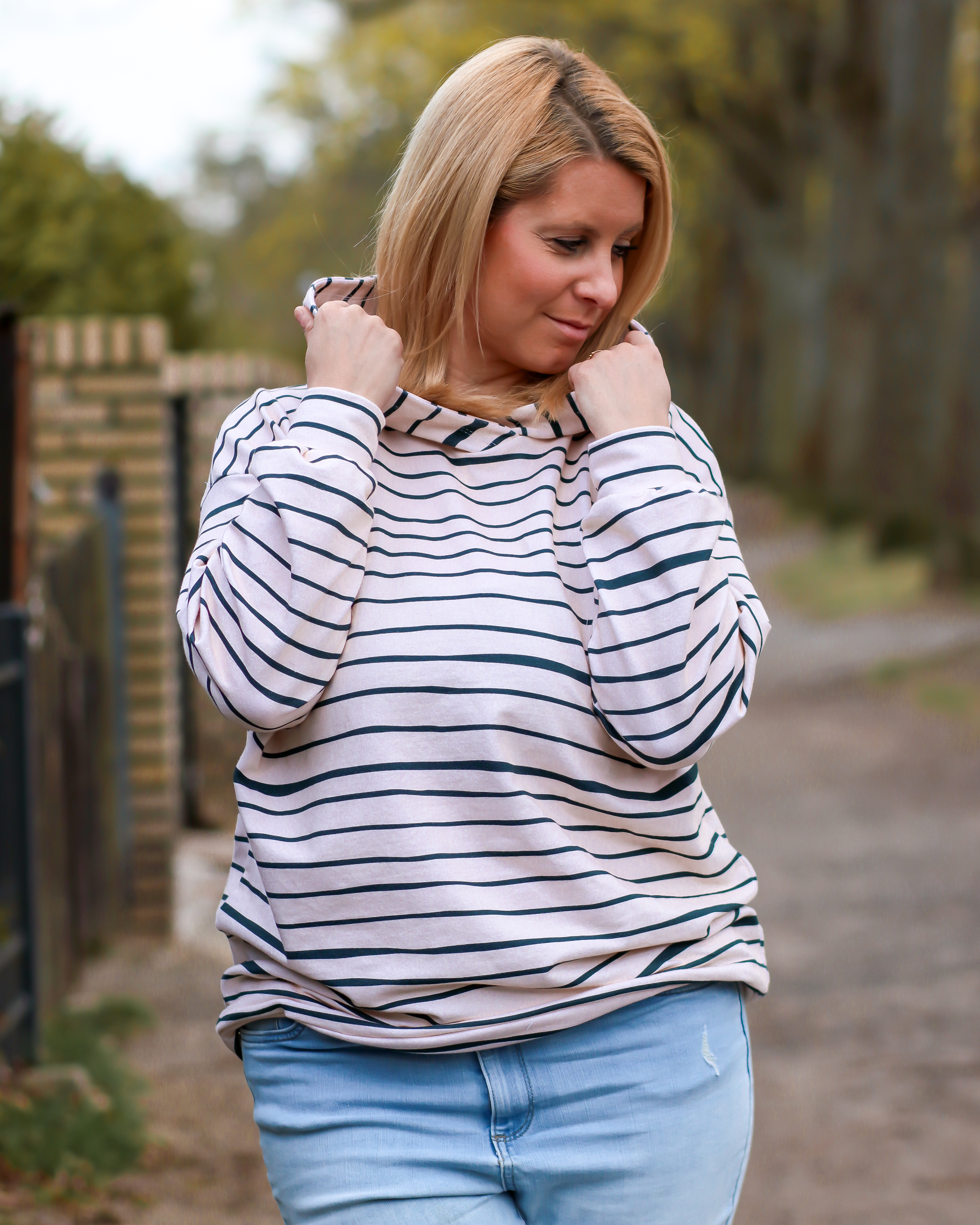 Bio Stoff  - Streifen beige