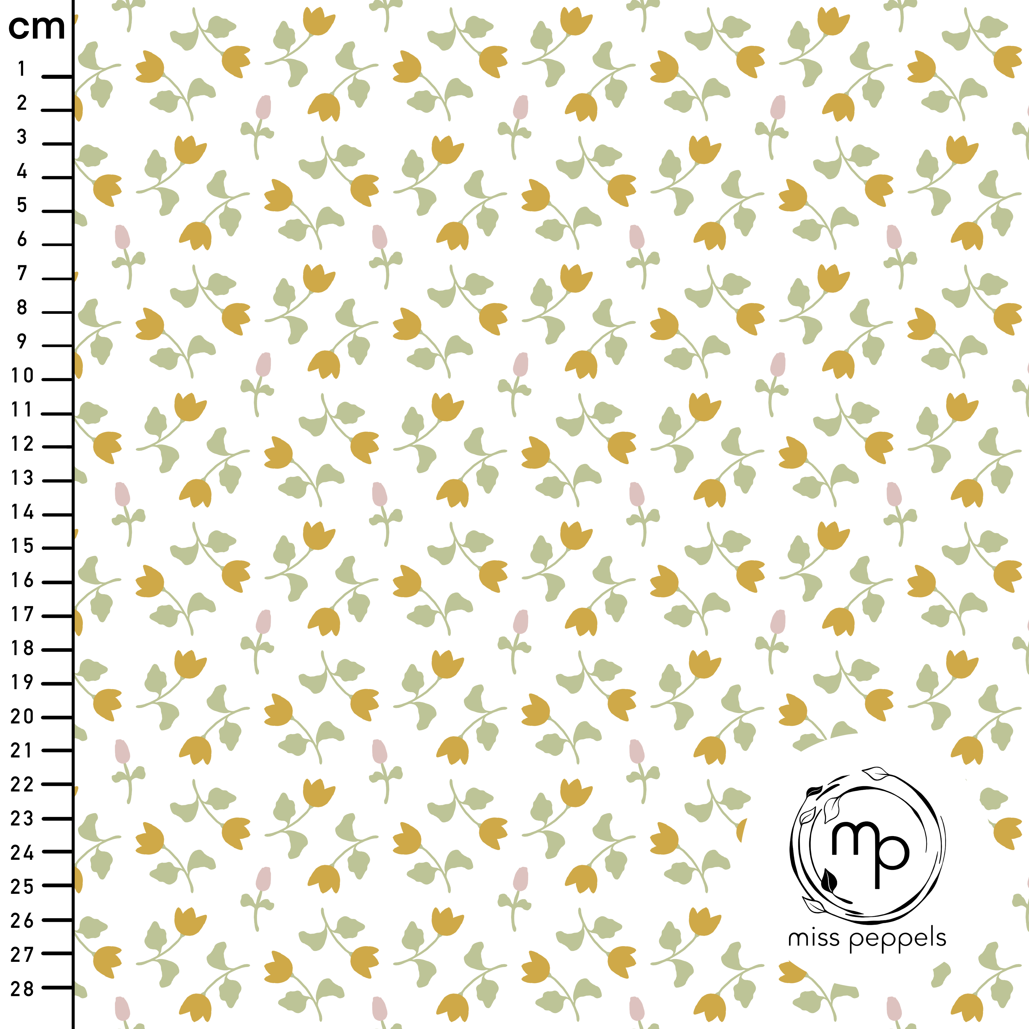 Bio Stoff  - Blumen Reigen gelb