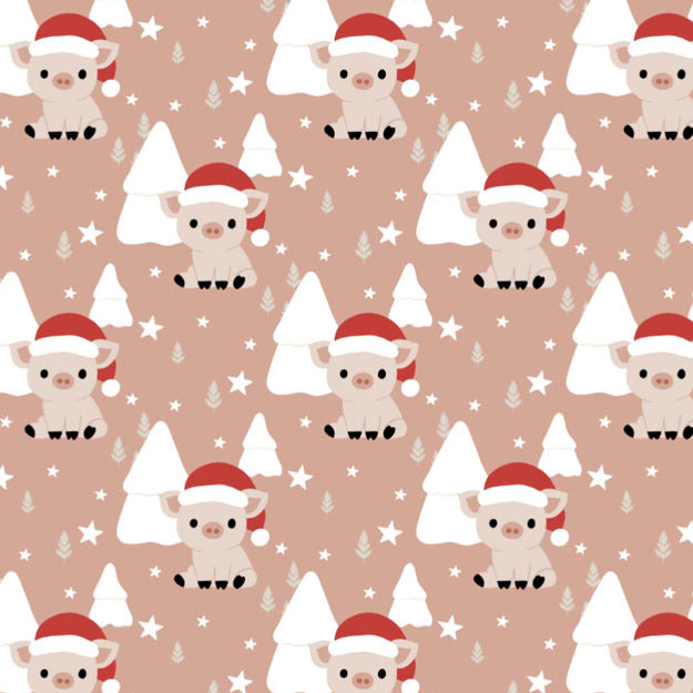 Organic fabric - Tannen Schweine pink - misspeppels