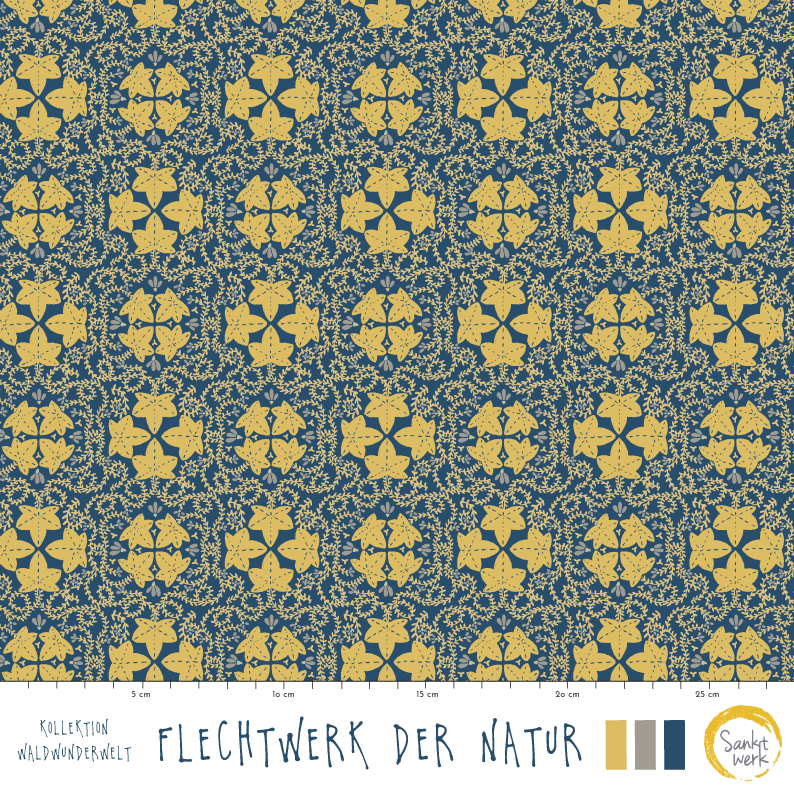 Organic Fabric - Weaving of Nature by Sanktwerk in blue and yellow