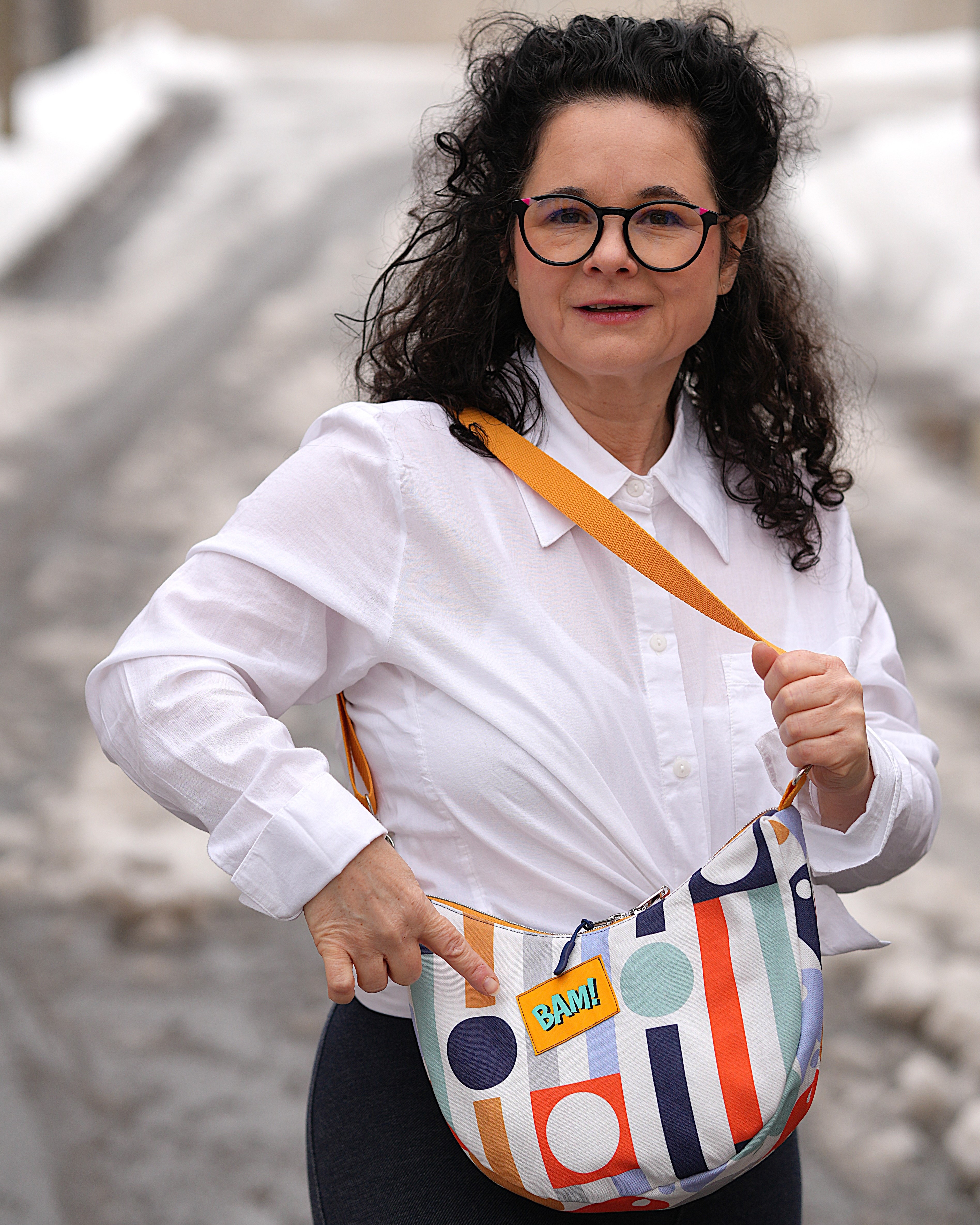 Bio Stoff - Geometric Evergreen Stripes and Dots bunt