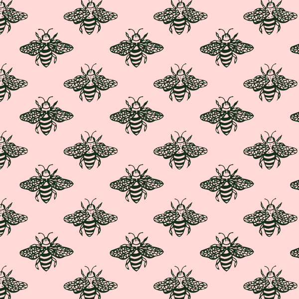 Bio Stoff  - Frühlingsbienen rosa