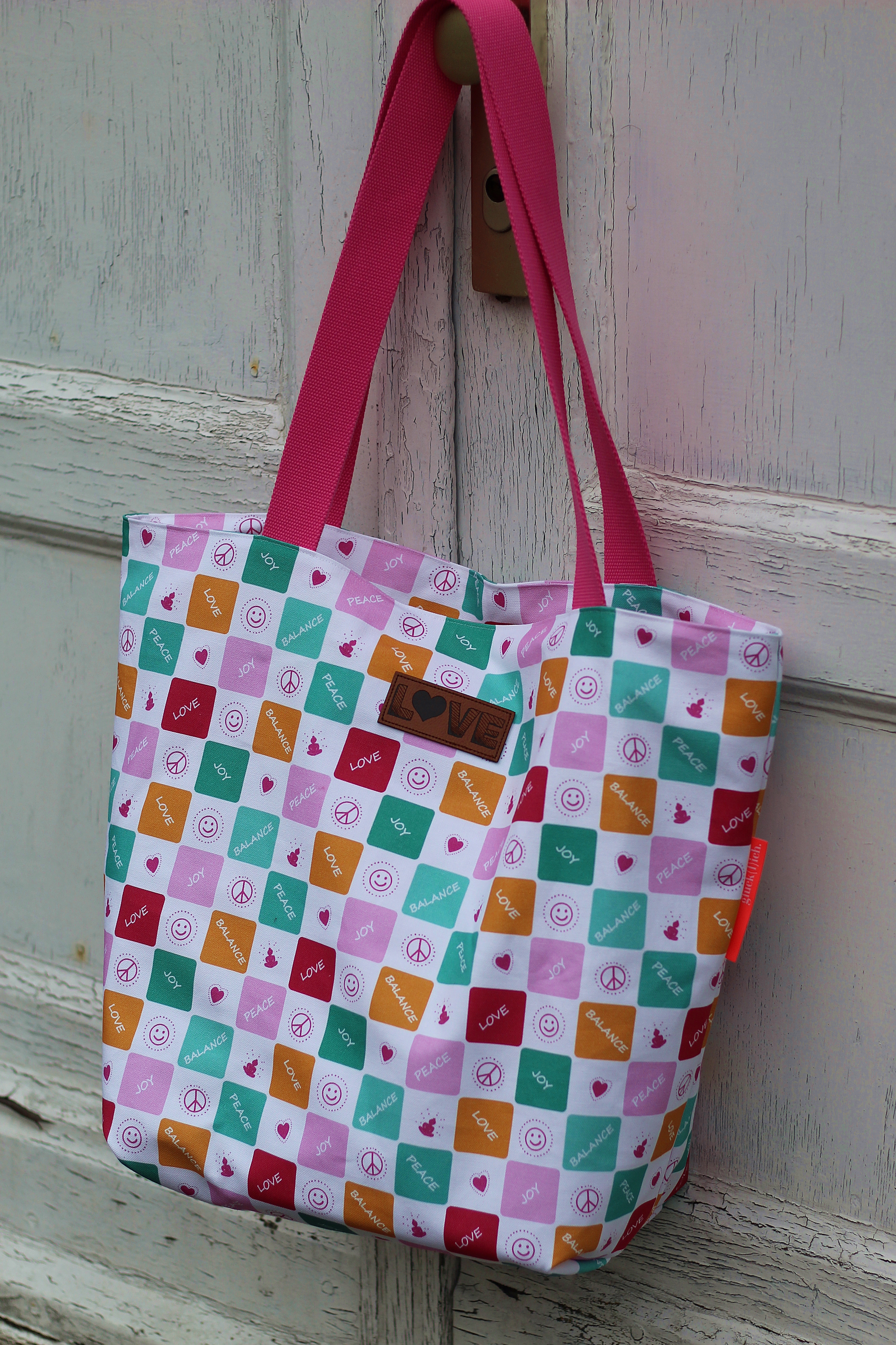 Organic Fabric  - Love Peace Joy Bunt