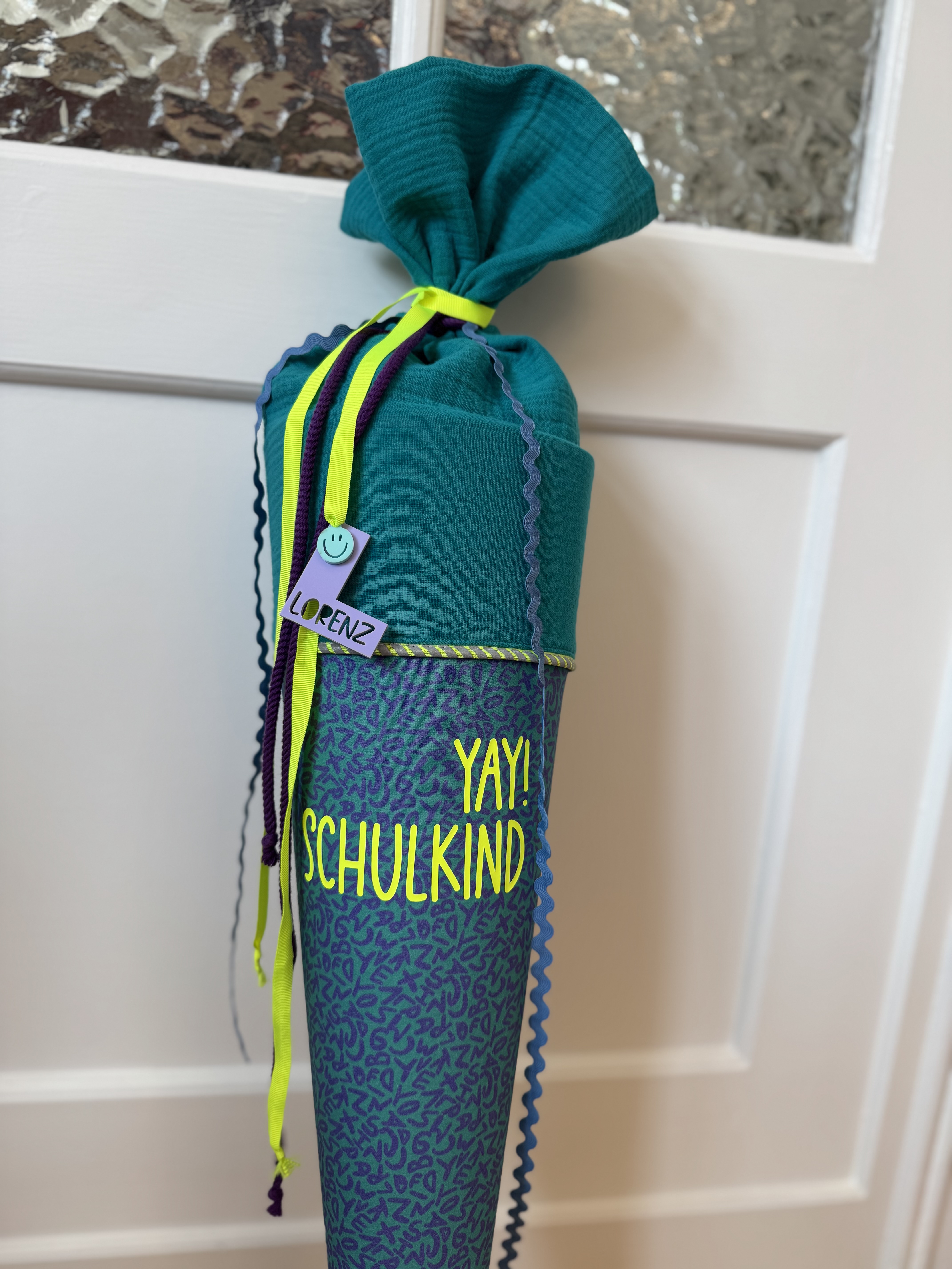 Bio Stoff - Buchstabensalat Beige von Sanktwerk in beige