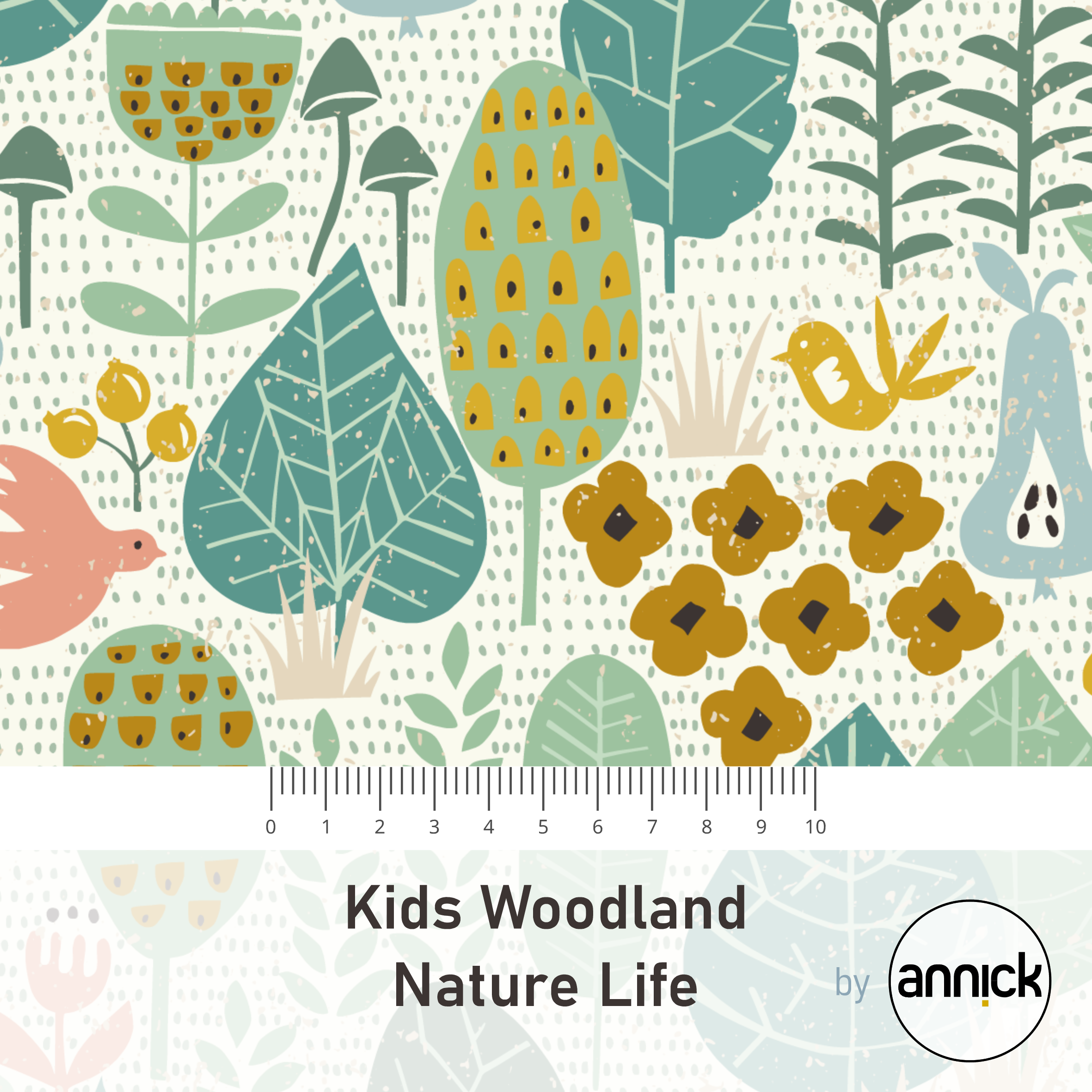 Bio Webware Stoff - Kids Woodland Nature Life - Annick, Tiere, Natur, Wald, creme, 100% Bio-Baumwolle Bio Webware Stoff - Kids Woodland Nature Life - Annick, Tiere, Natur, Wald, creme, 100% Bio-Baumwolle