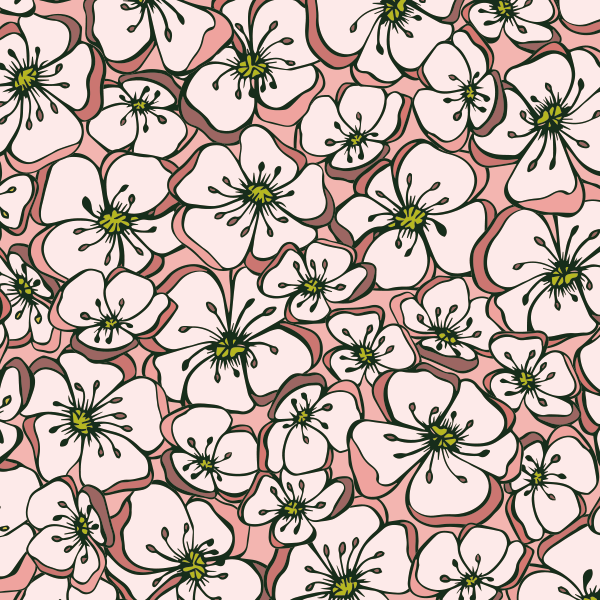 Bio Stoff  - Obstblüten rosa