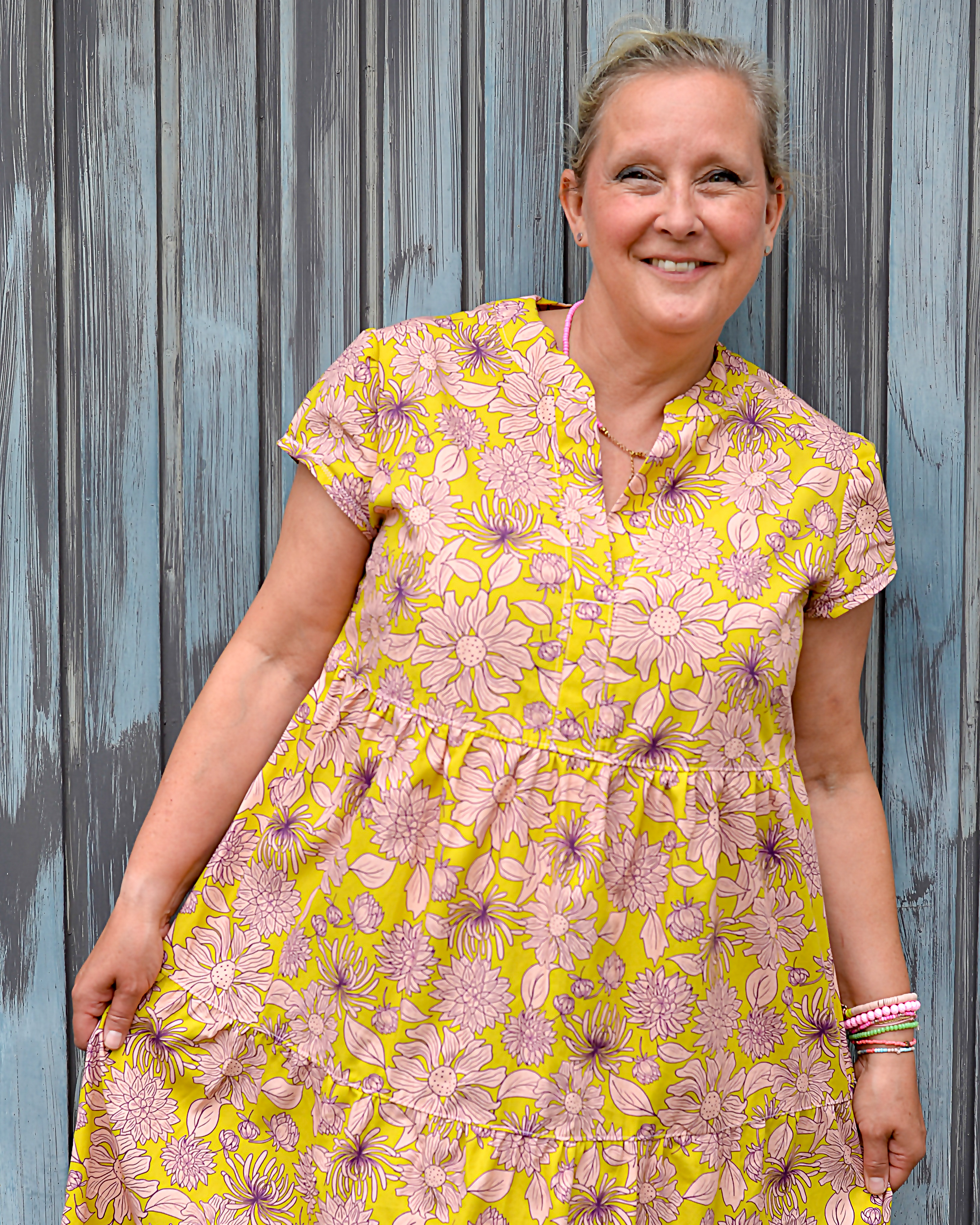 Bio Fabric -Spätsommerblumen yellow, green