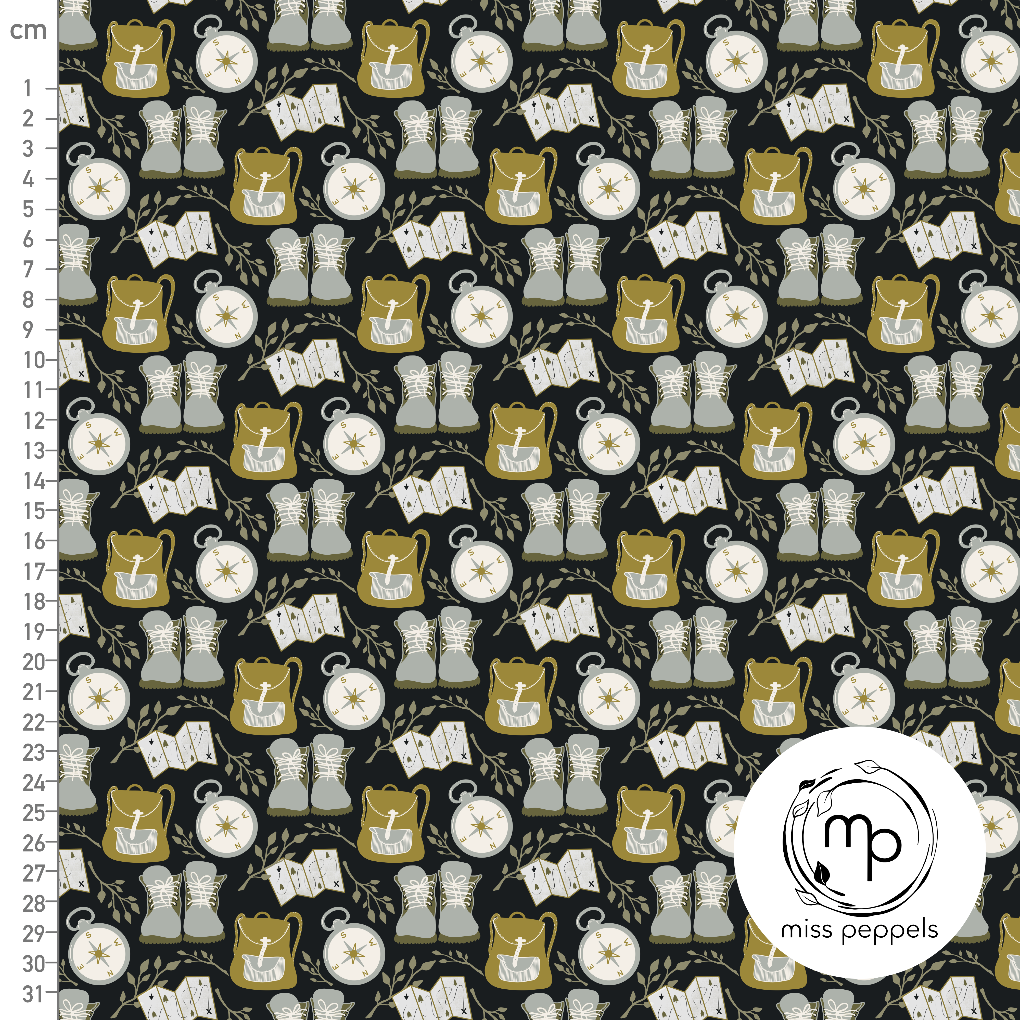 Organic Fabric - Hiking Blue by misspeppels in blue