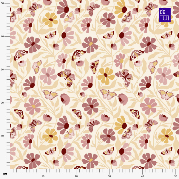 Bio Stoff  - Butterfly Garden Blütenflug