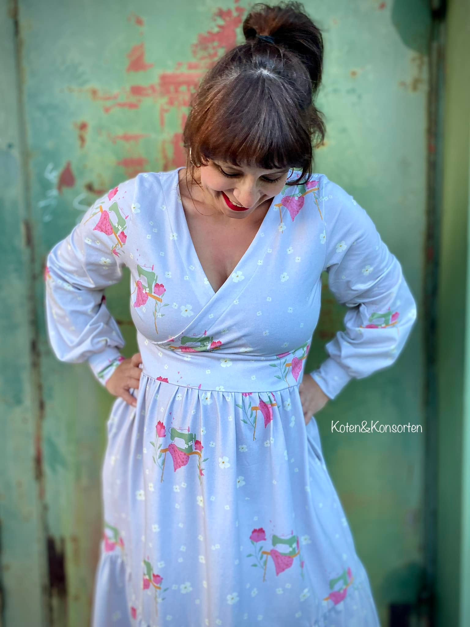 Bio Webware Stoff  -  I love Sewing  - LisaSanders, Floral & Blumen, beige, 100% Bio-Baumwolle