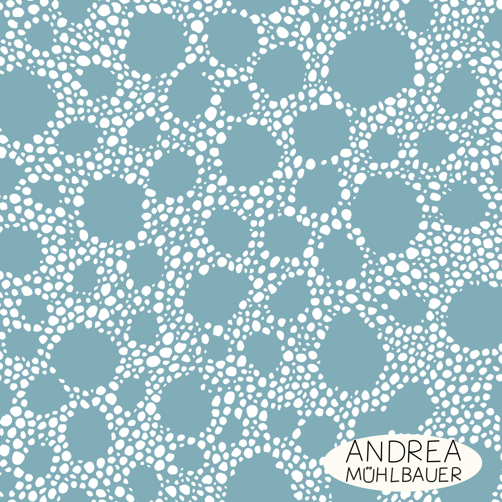 Bio Fabric - Pebbles Light Blue by Andrea Muehlbauer in blue