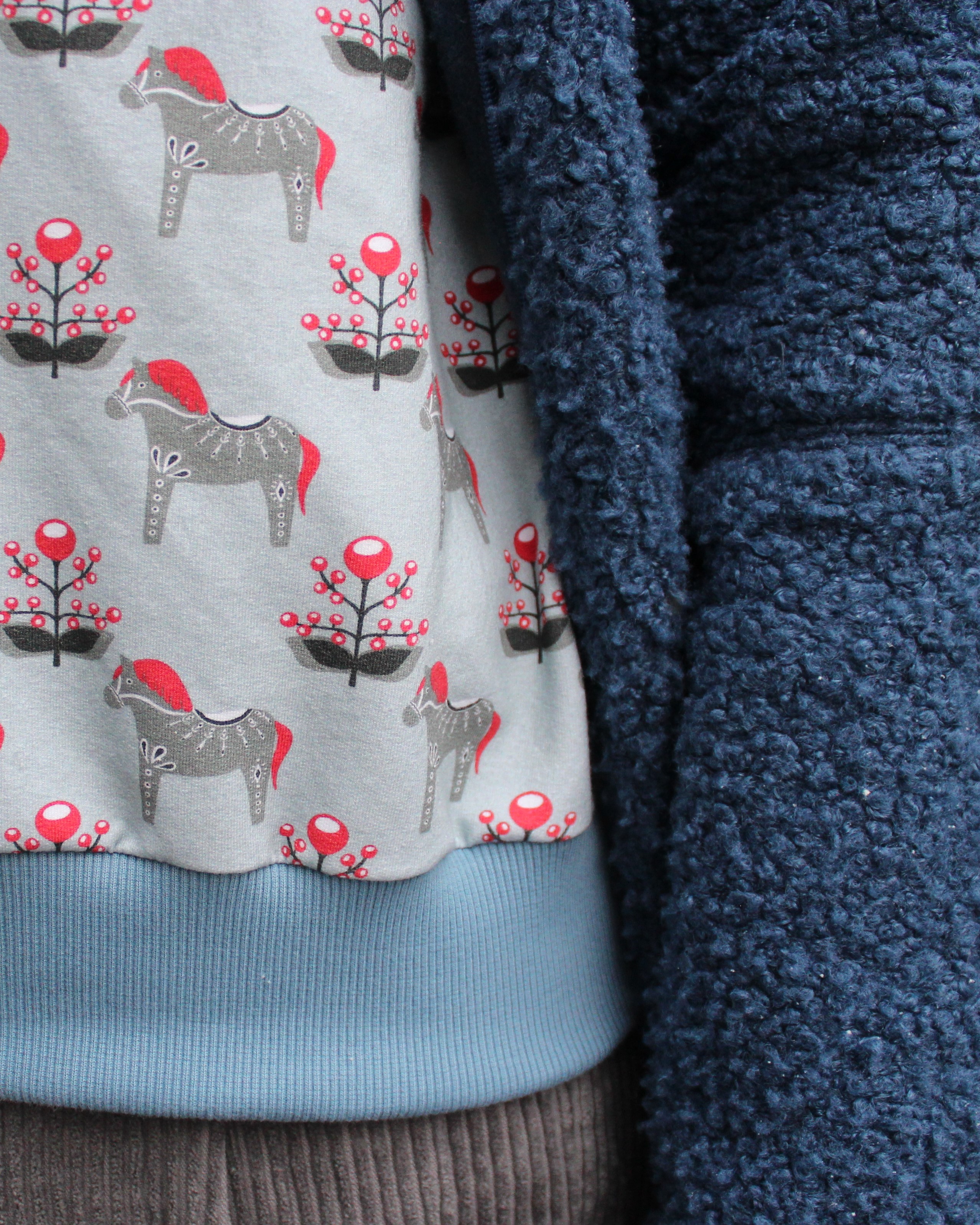 Bio Fabric - Dala gray & red