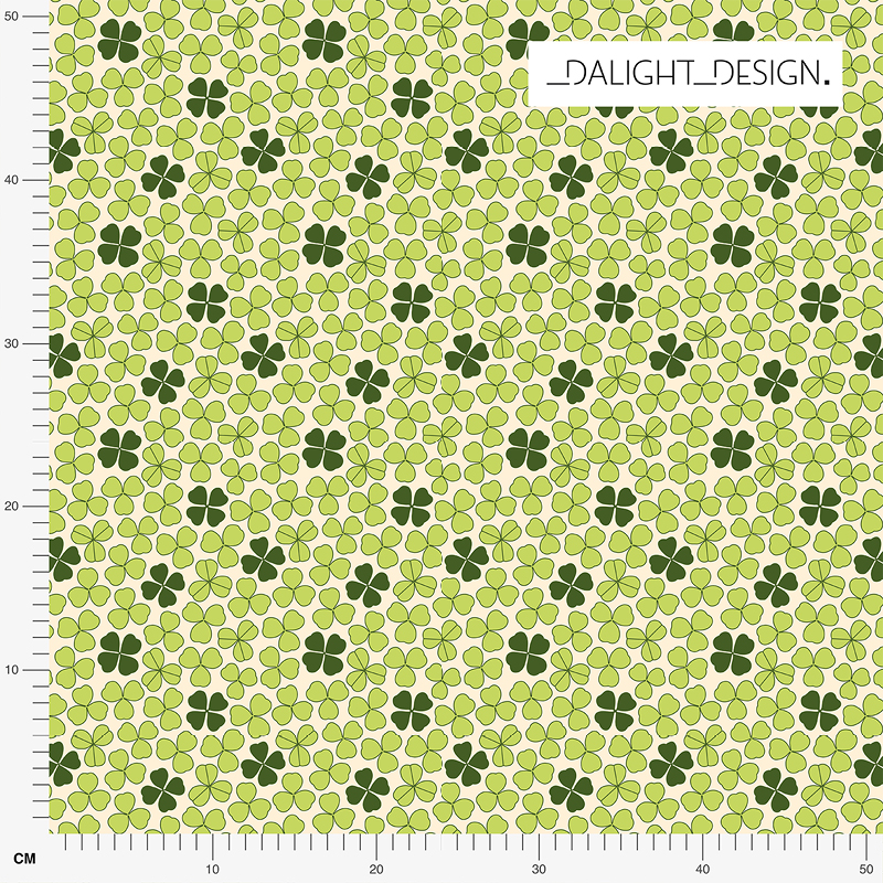 Bio Stoff  - Glücksklee hellgrün