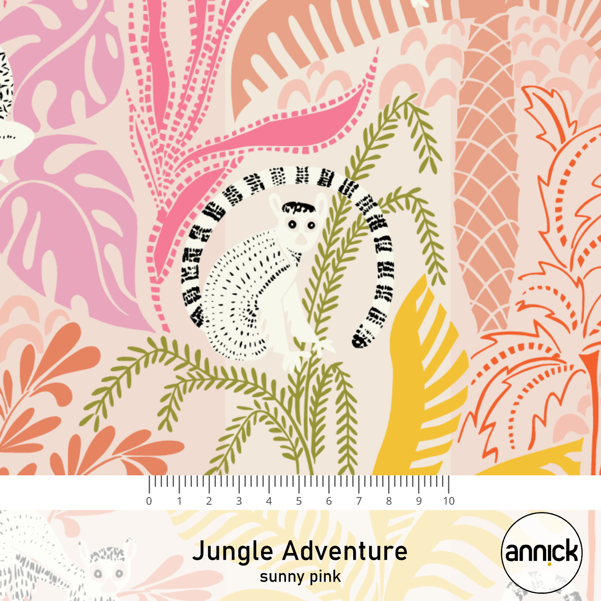 Bio Stoff - Jungle Adventure Sunny Pink von Annick in rosa