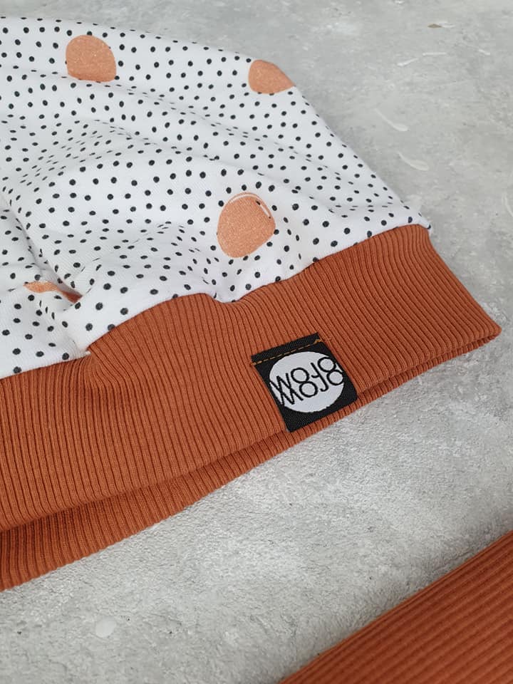 Bio Webware Stoff - Waffle Dots caramel - etvoila, weiß, Punkte, 100% Bio-Baumwolle Bio Webware Stoff - Waffle Dots caramel - etvoila, weiß, Punkte, 100% Bio-Baumwolle