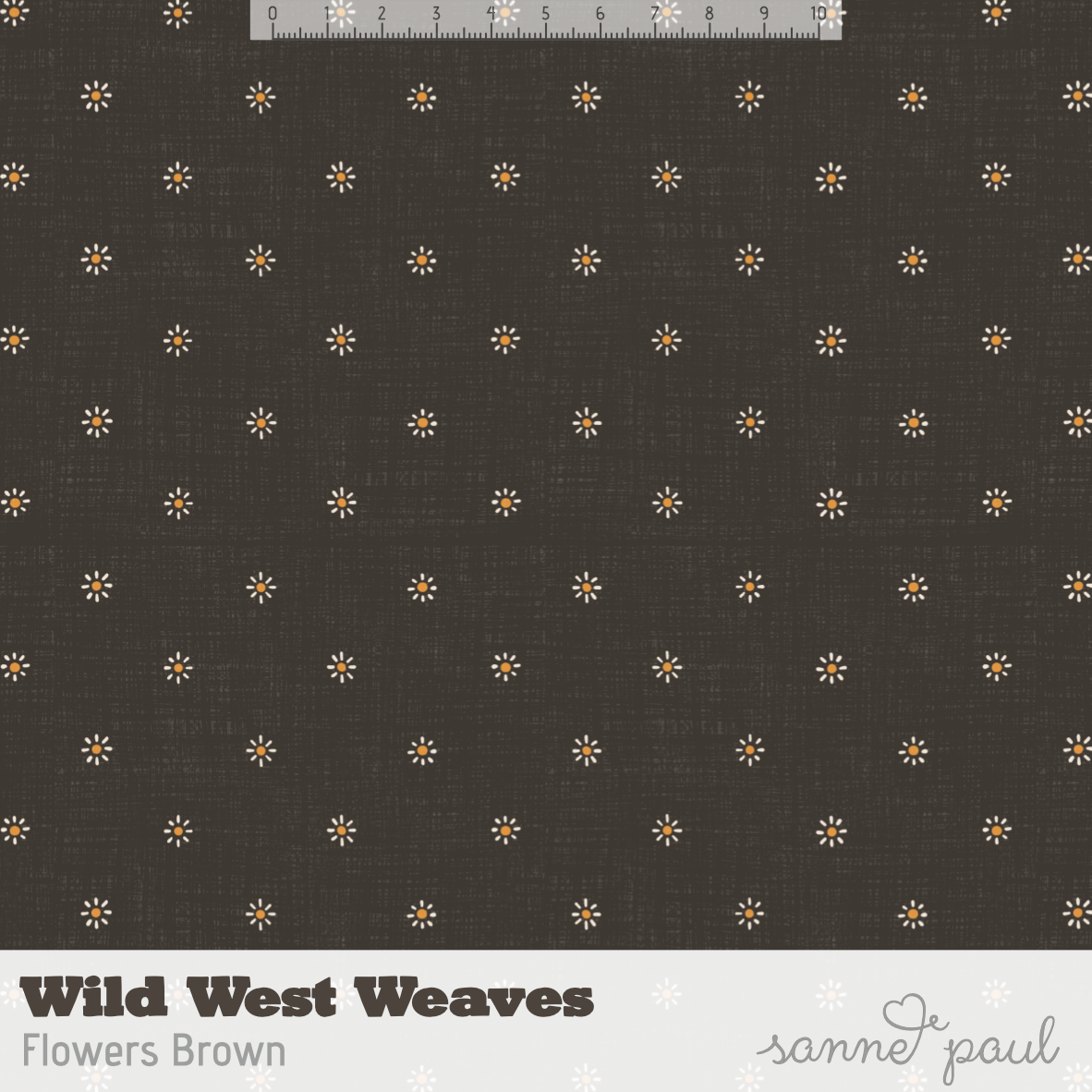 Bio Stoff - Wild West Weaves Flowers Brown by Sanne Paul in brown