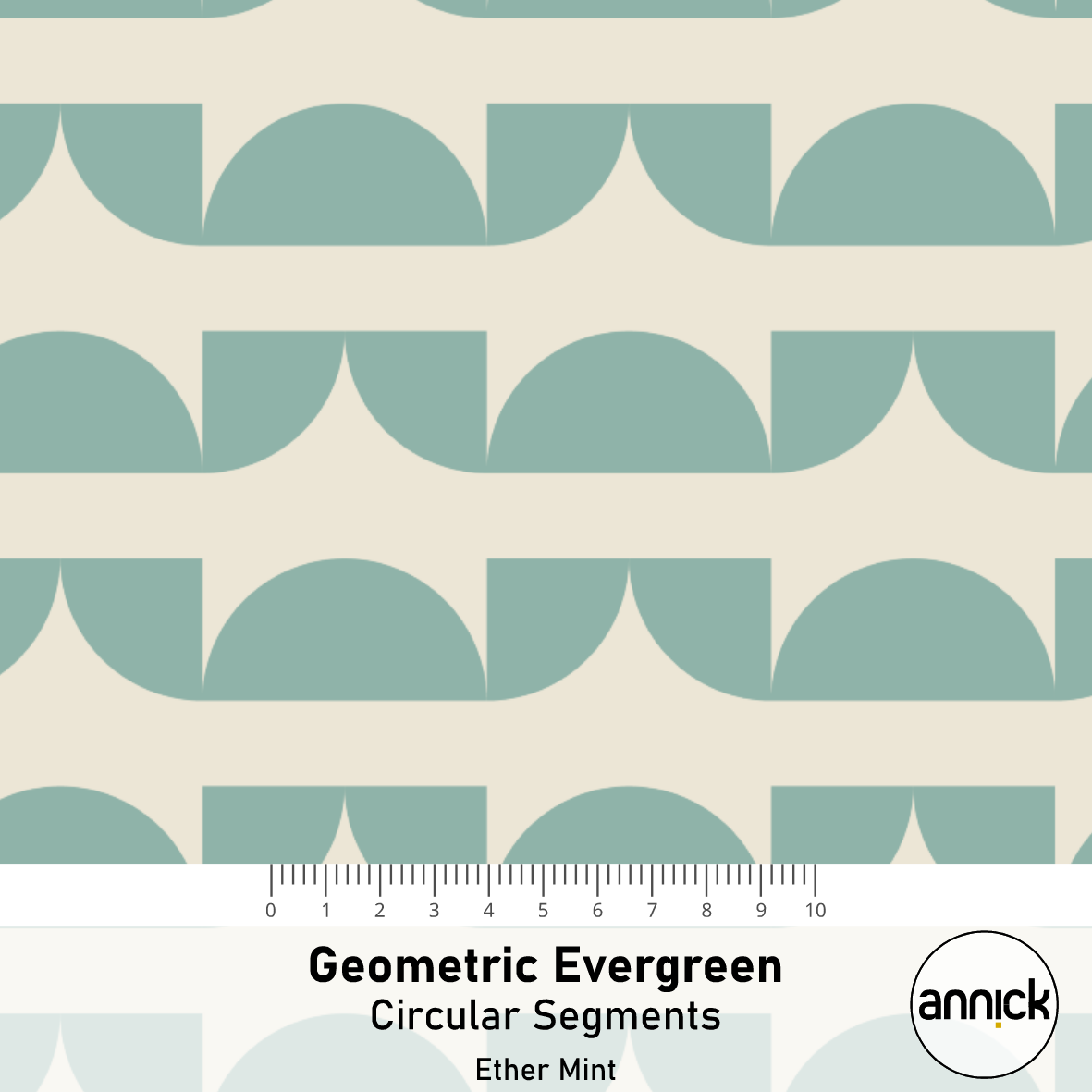 Bio Stoff - Geometric Evergreen Circular Segments mint