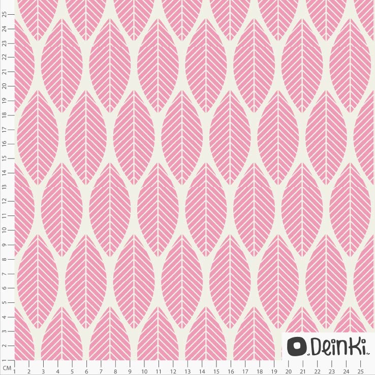 Bio Stoff  - Palmenblätter Rosa - Deinki, rosa, Blätter