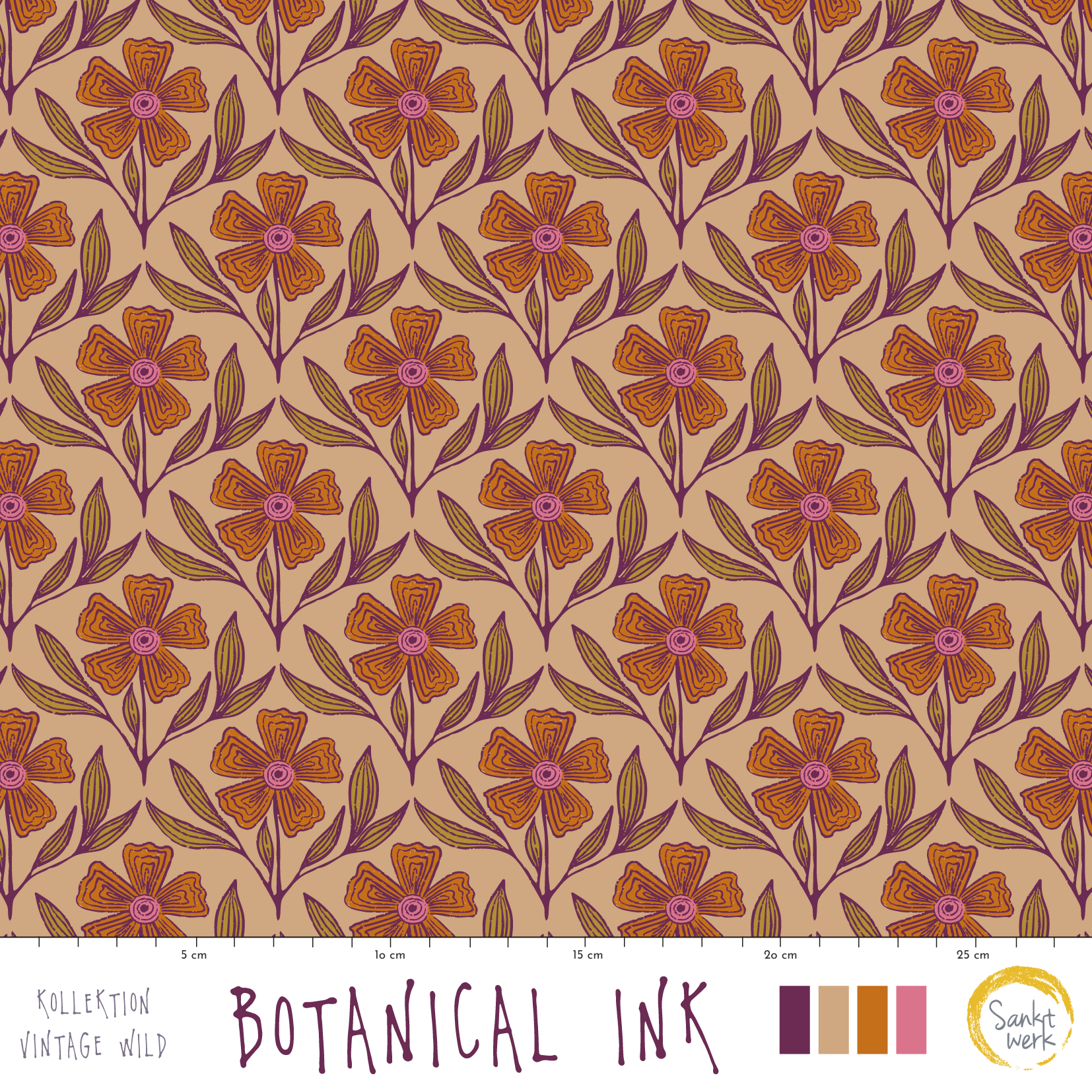Bio Fabric - Botanical Ink orange
