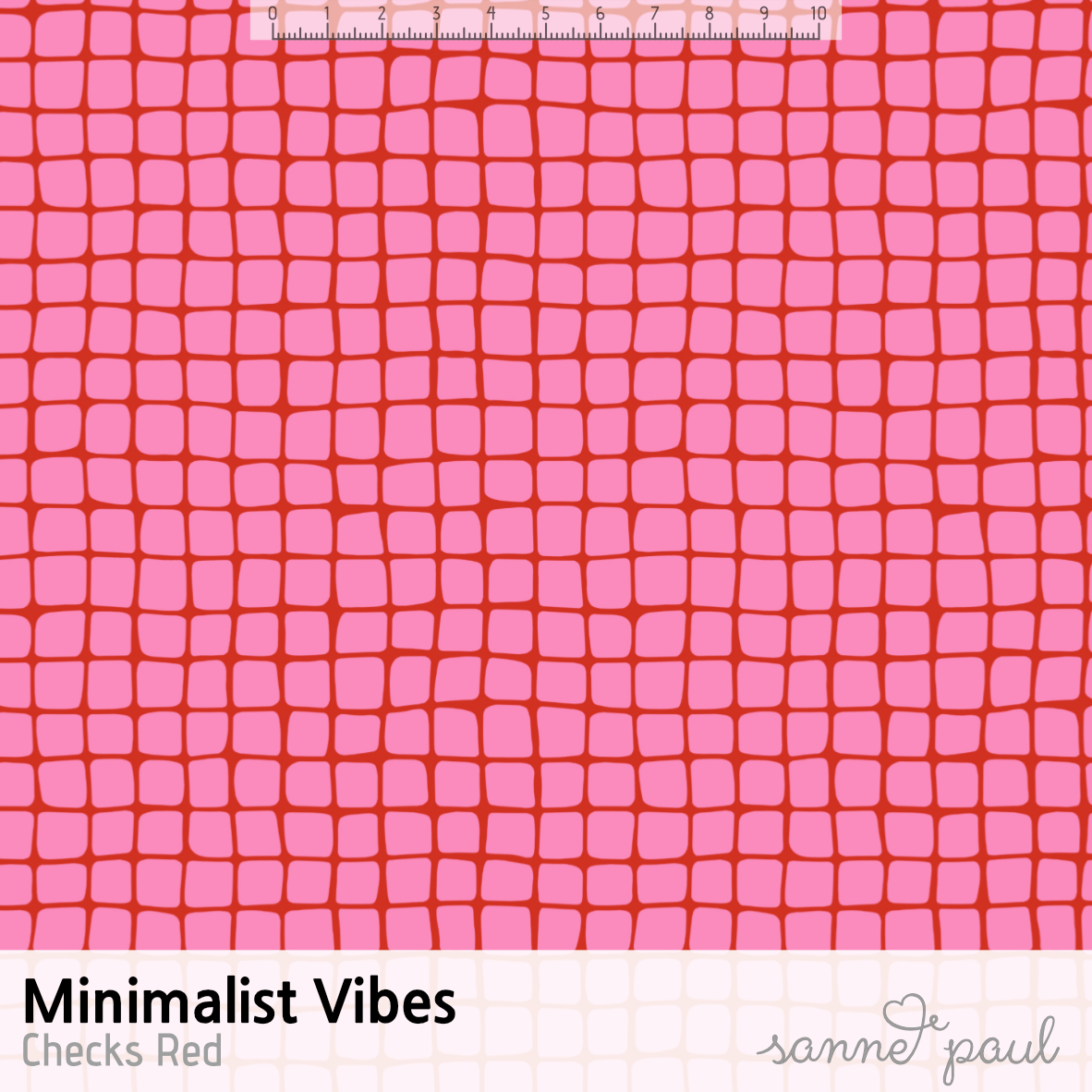 Bio Stoff - Minimalist Vibes Checks Red von Sanne Paul in rot